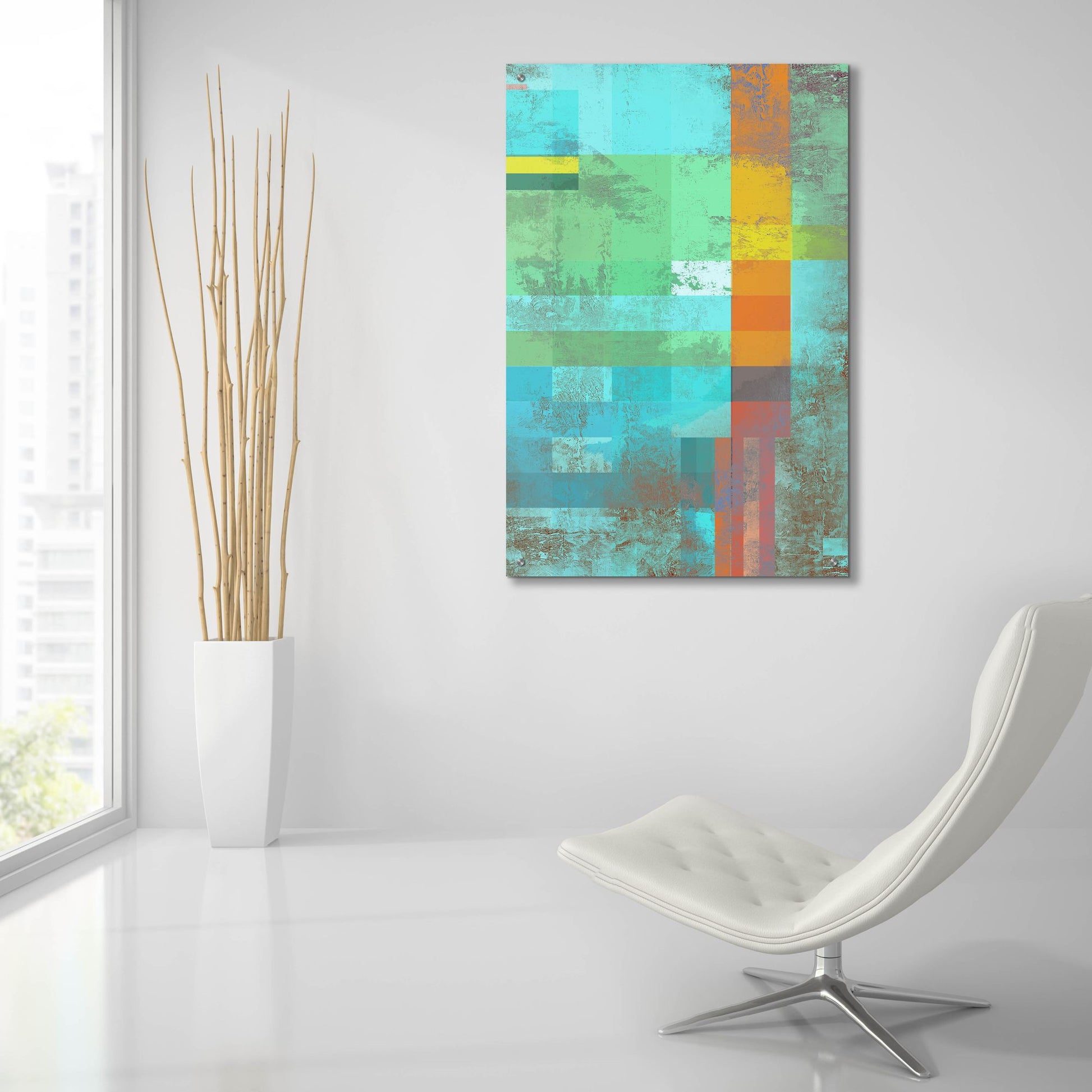 Epic Art 'Geometric 14' by Greg Simanson, Acrylic Glass Wall Art,24x36