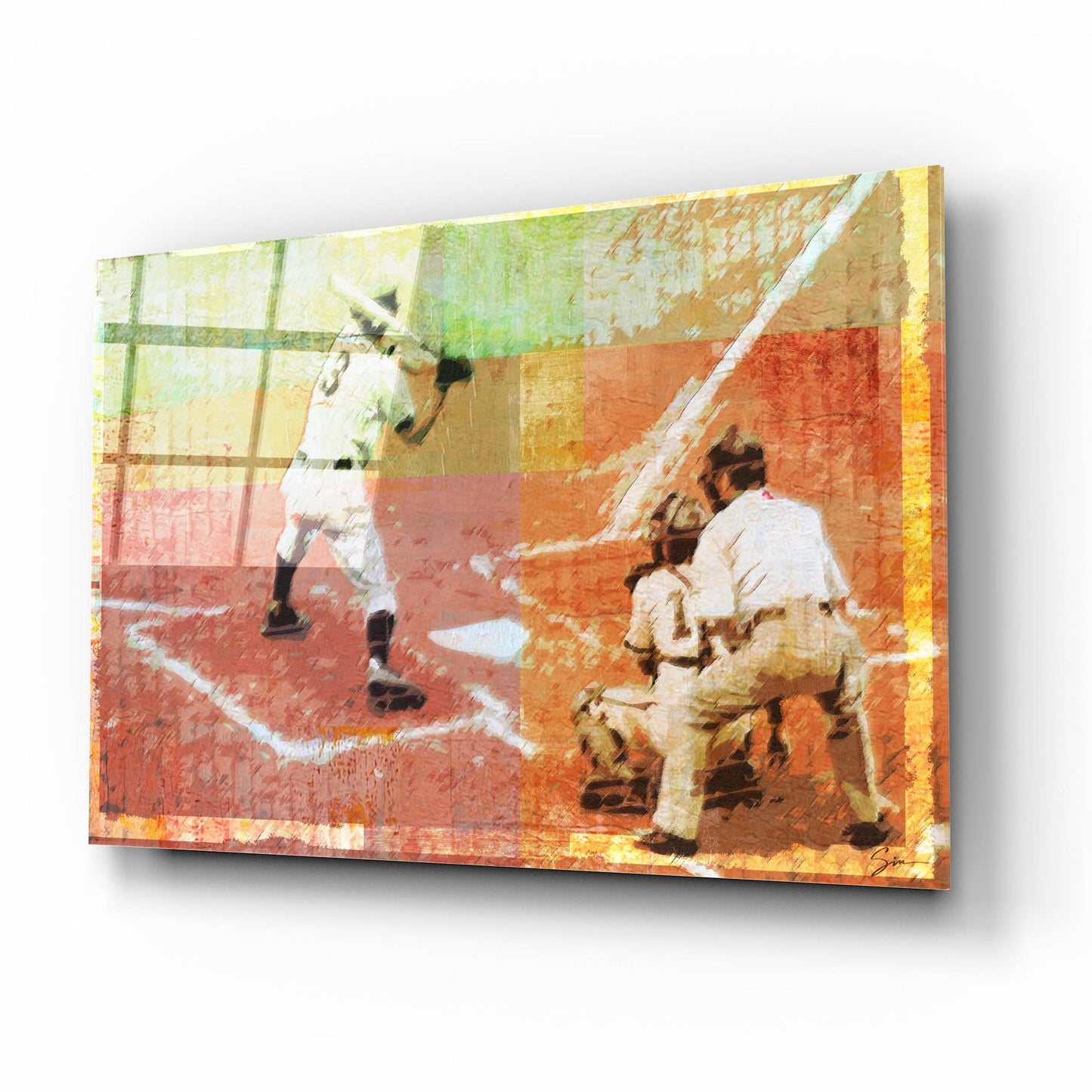 Epic Art 'Baseball 2' by Greg Simanson, Acrylic Glass Wall Art,16x12