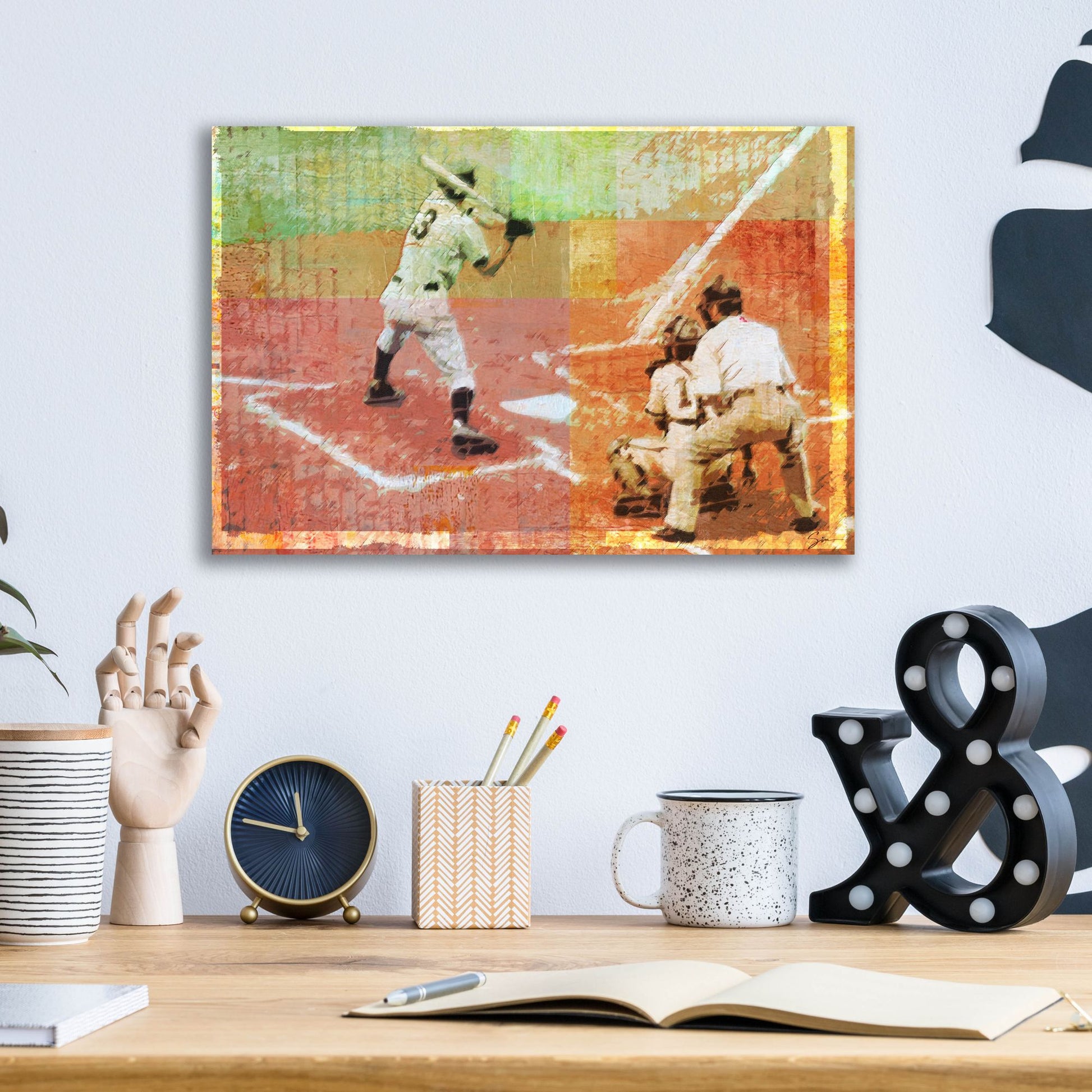 Epic Art 'Baseball 2' by Greg Simanson, Acrylic Glass Wall Art,16x12