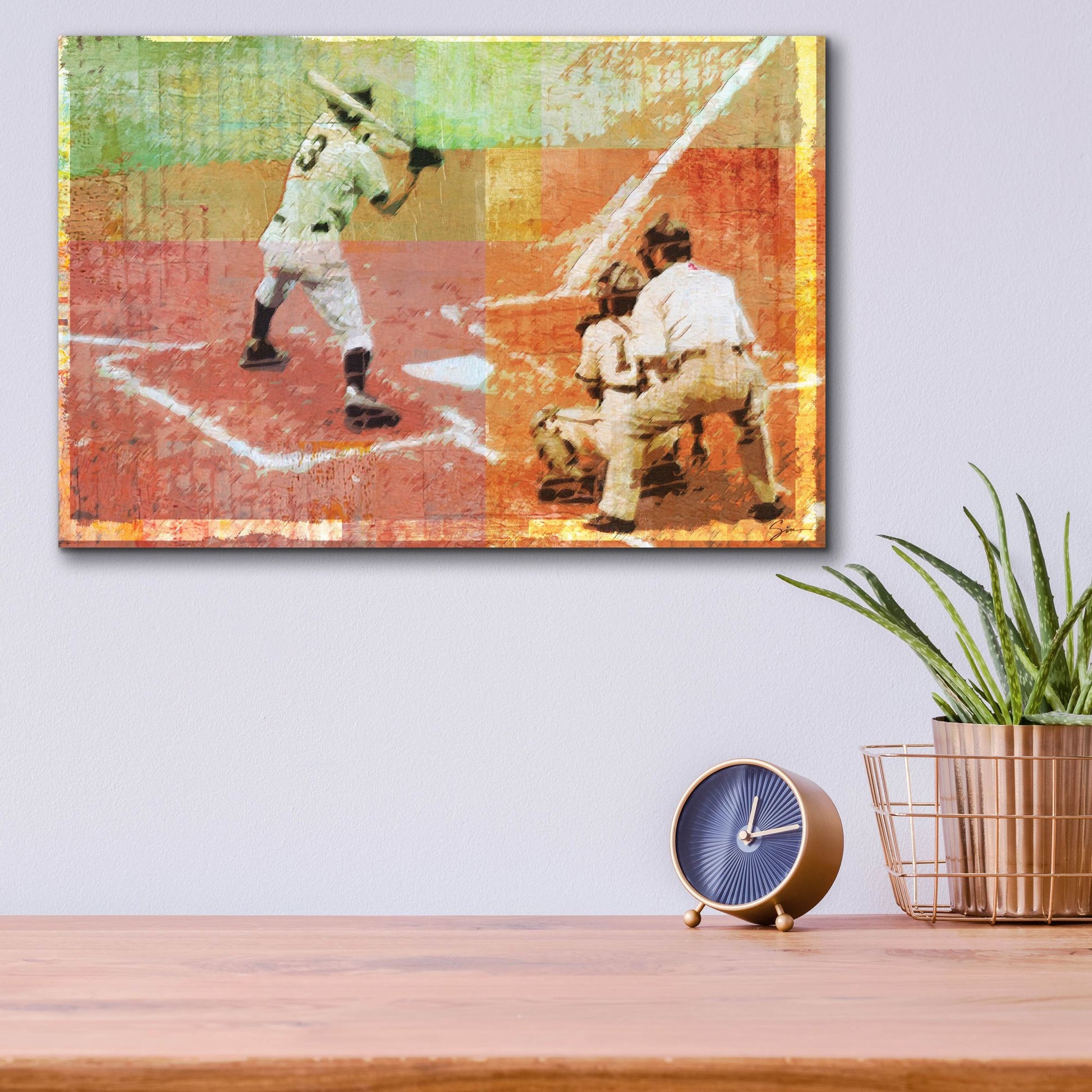 Epic Art 'Baseball 2' by Greg Simanson, Acrylic Glass Wall Art,16x12