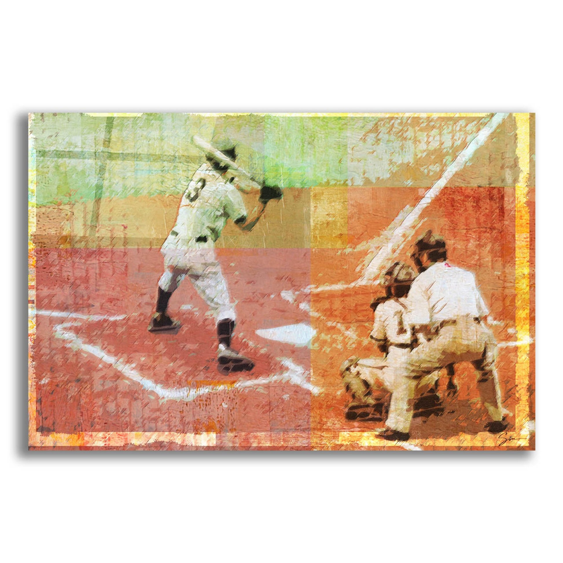 Epic Art 'Baseball 2' by Greg Simanson, Acrylic Glass Wall Art,24x16