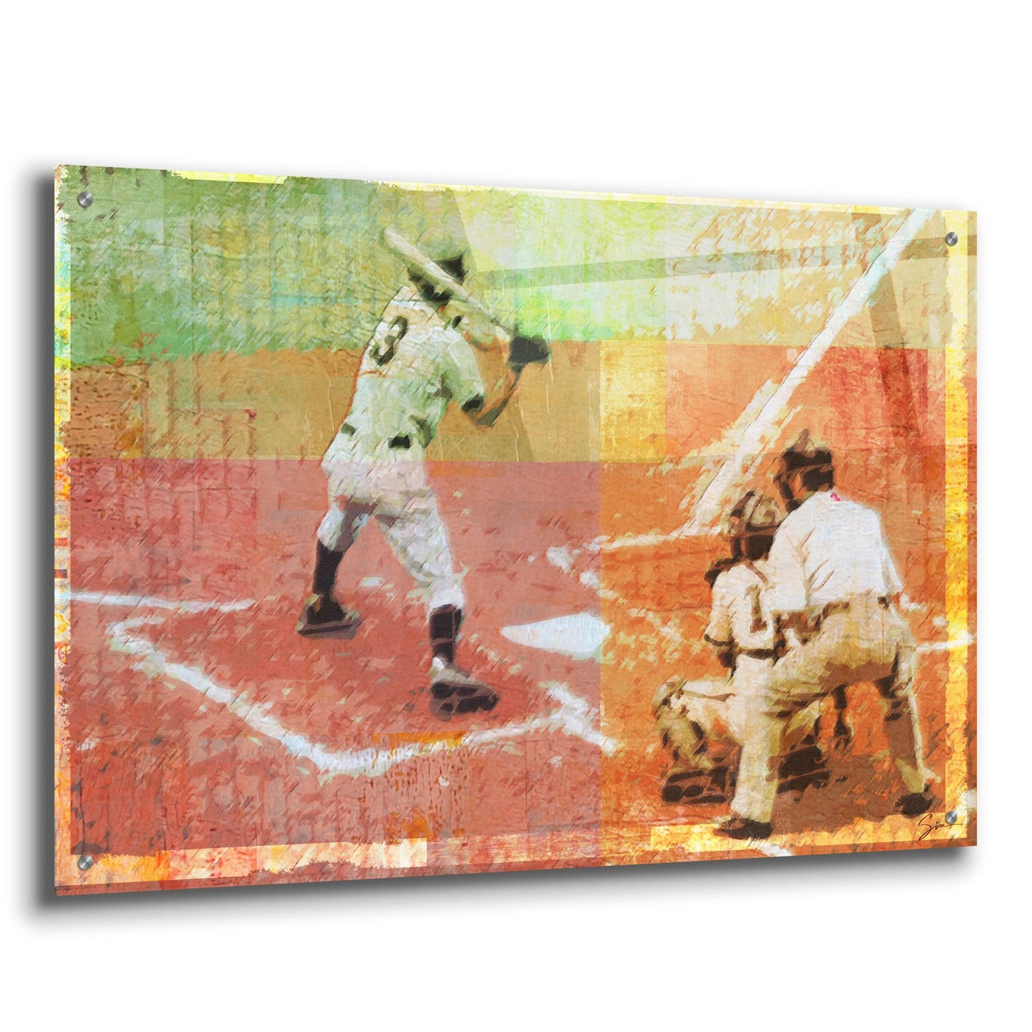 Epic Art 'Baseball 2' by Greg Simanson, Acrylic Glass Wall Art,36x24