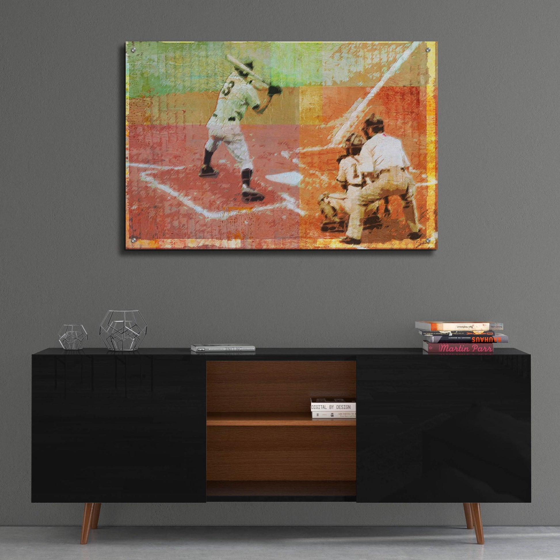 Epic Art 'Baseball 2' by Greg Simanson, Acrylic Glass Wall Art,36x24