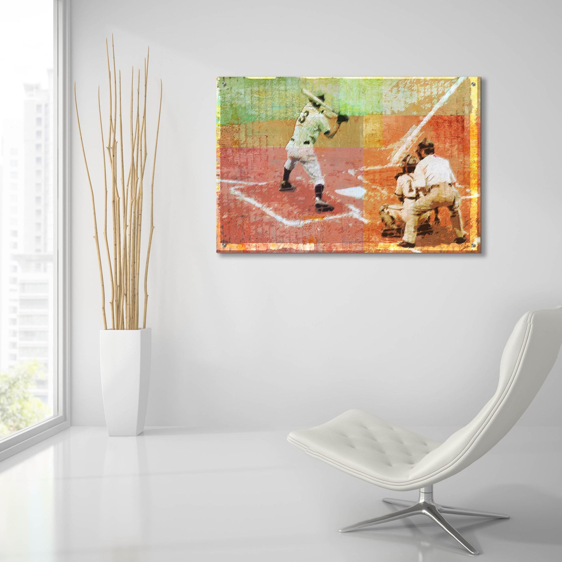 Epic Art 'Baseball 2' by Greg Simanson, Acrylic Glass Wall Art,36x24