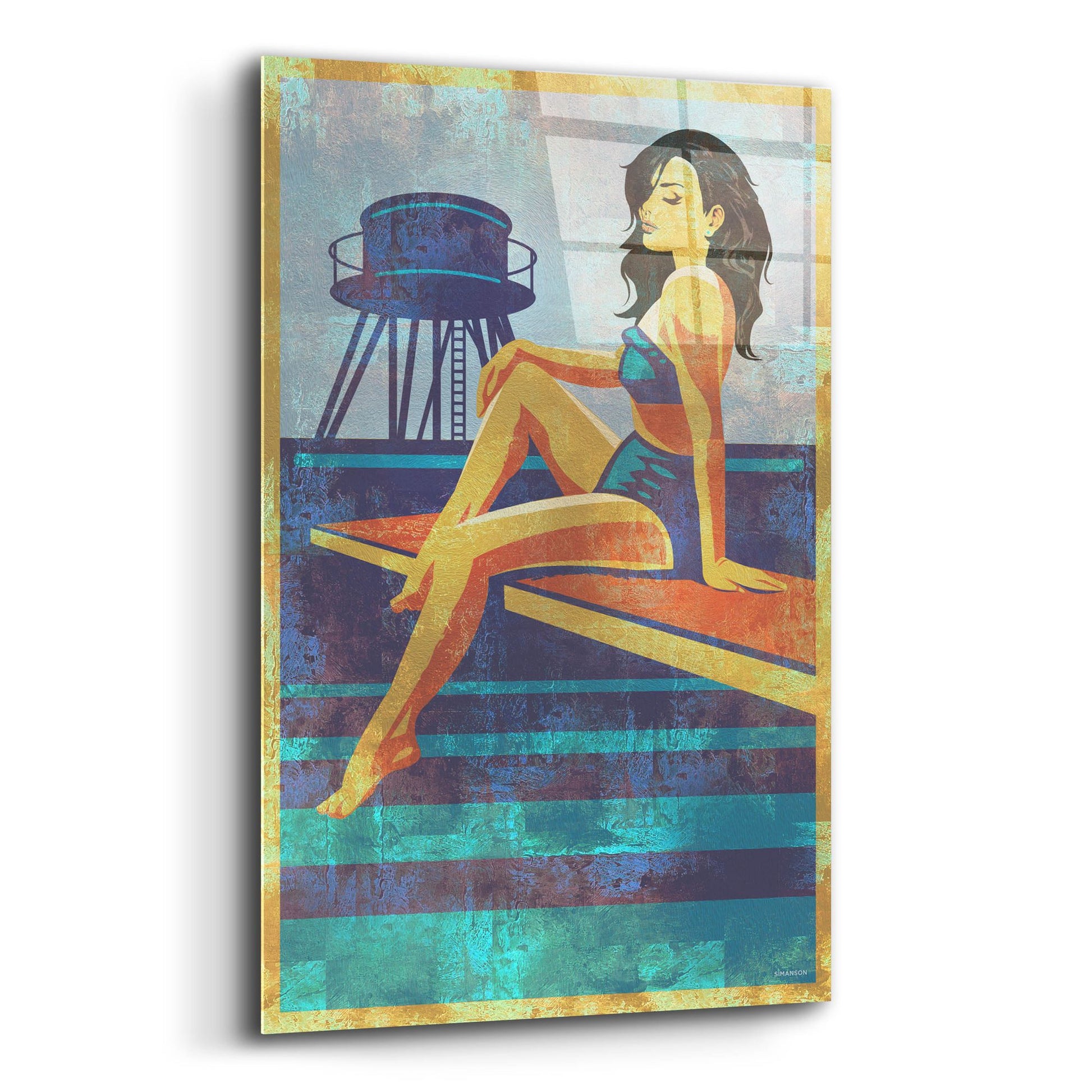 Epic Art 'Diving Belle' by Greg Simanson, Acrylic Glass Wall Art,12x16