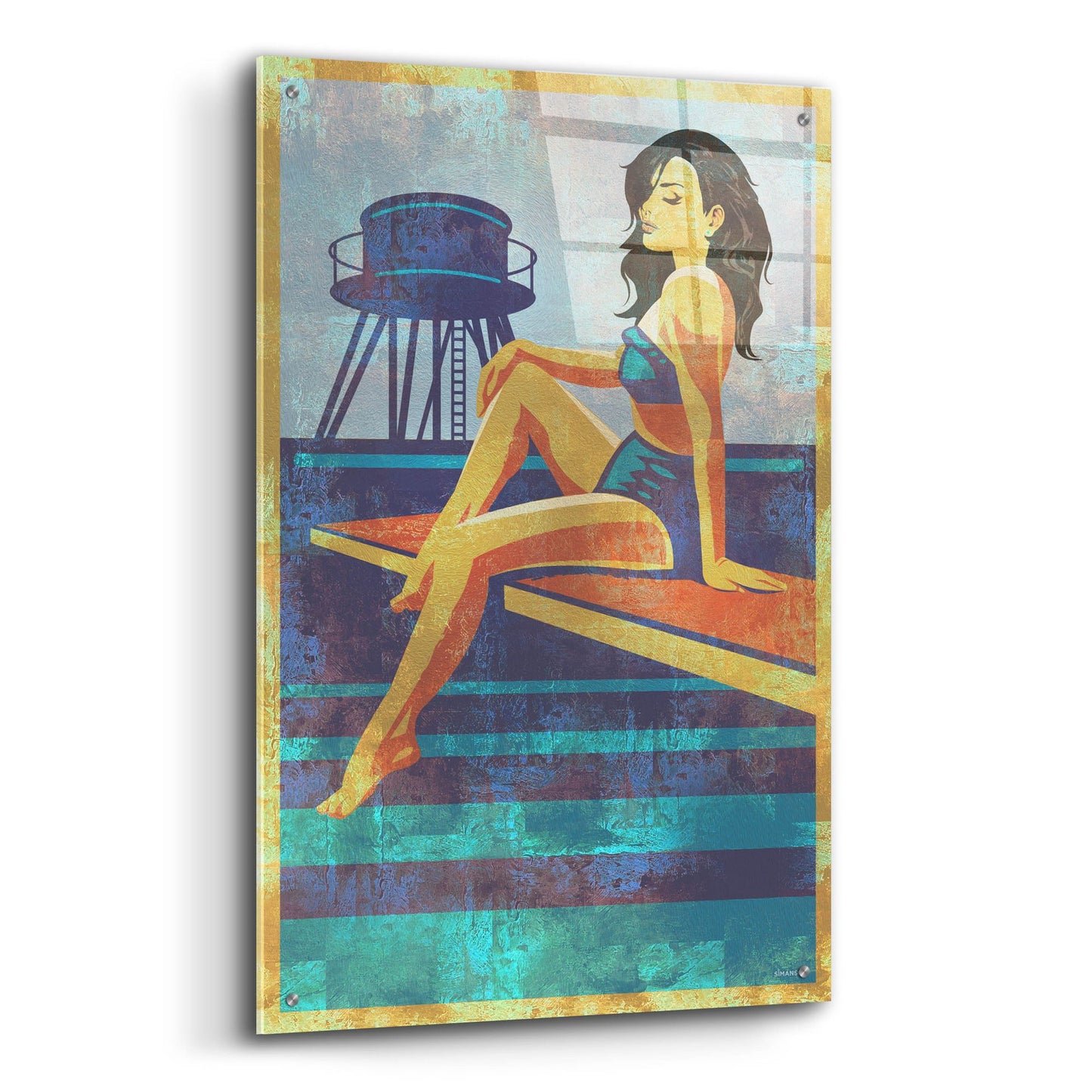 Epic Art 'Diving Belle' by Greg Simanson, Acrylic Glass Wall Art,24x36