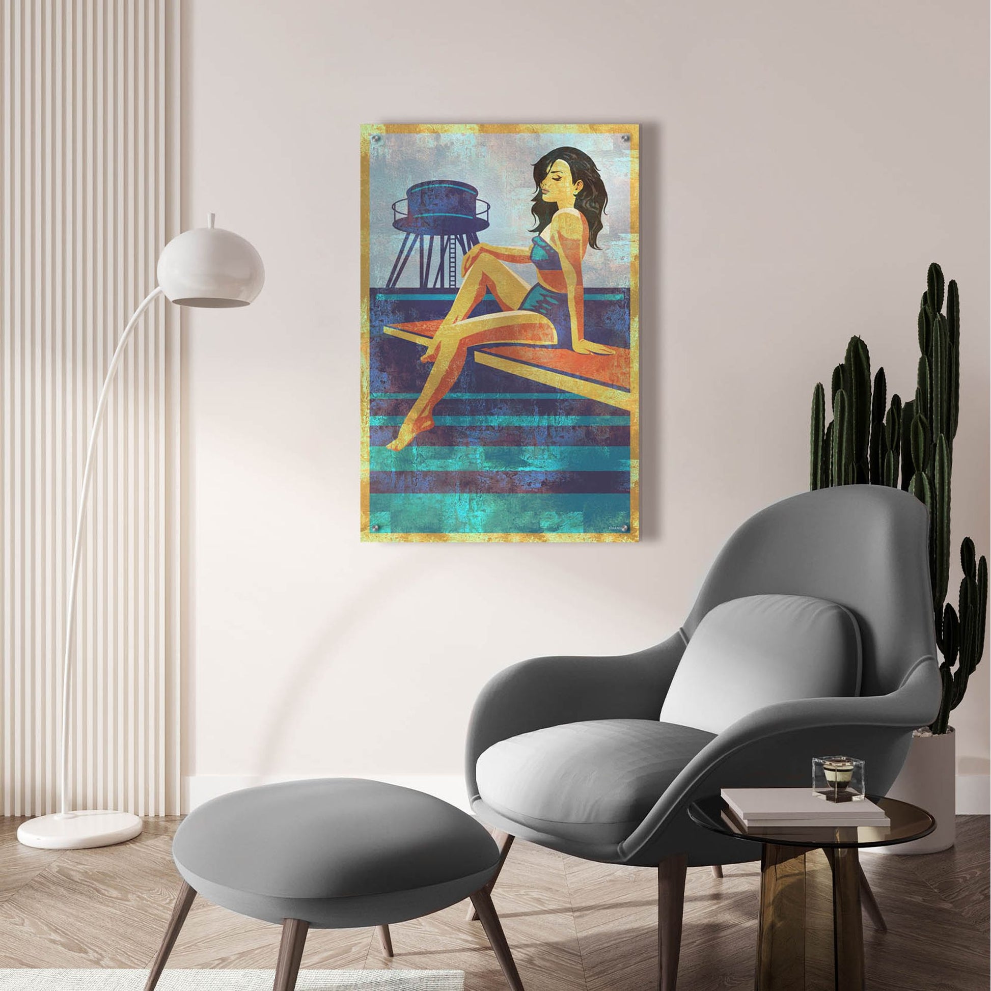 Epic Art 'Diving Belle' by Greg Simanson, Acrylic Glass Wall Art,24x36