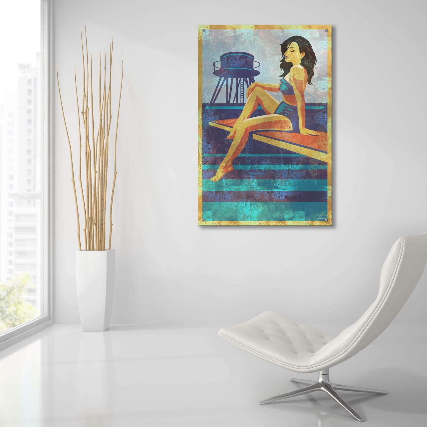 Epic Art 'Diving Belle' by Greg Simanson, Acrylic Glass Wall Art,24x36