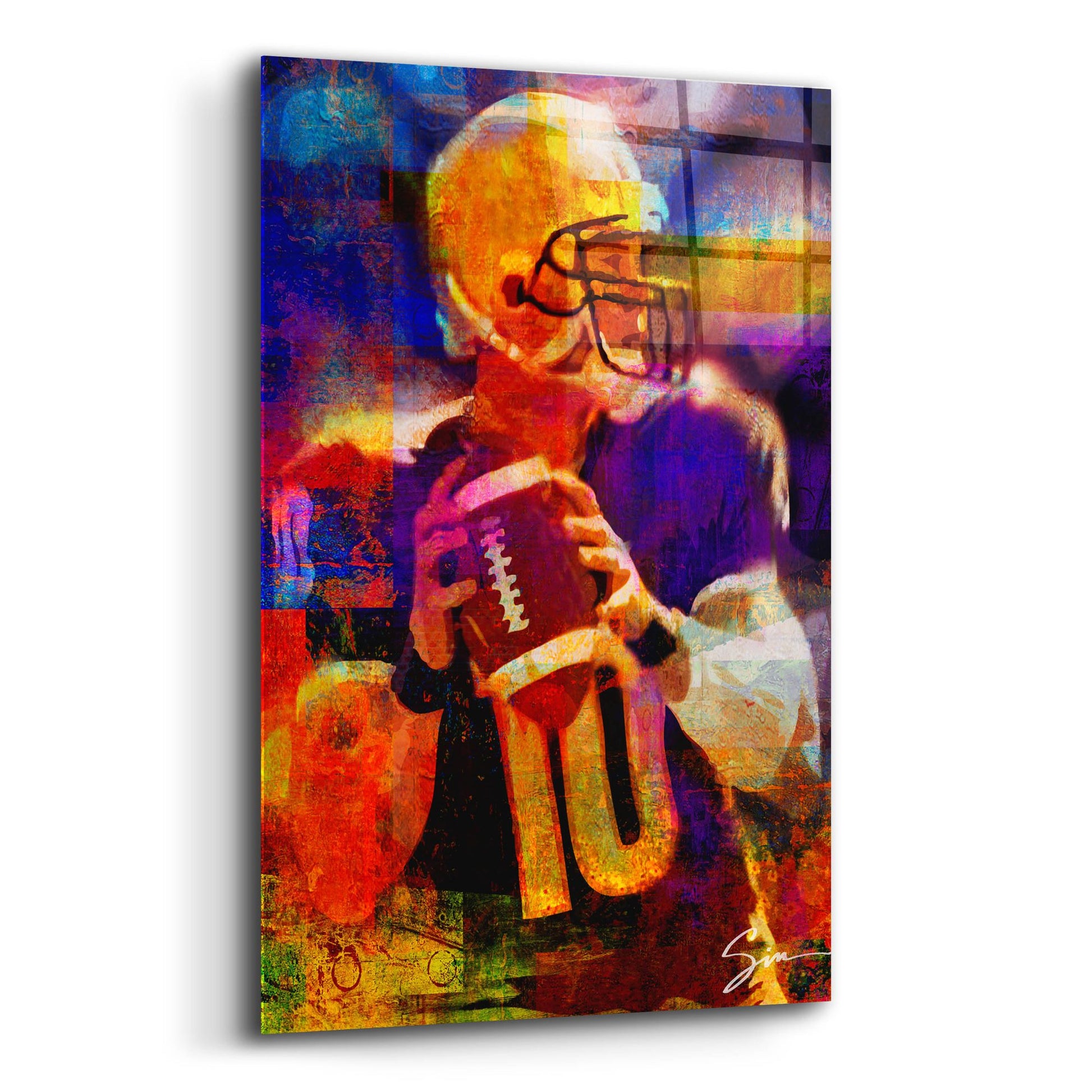 Epic Art 'Football 2' by Greg Simanson, Acrylic Glass Wall Art,12x16