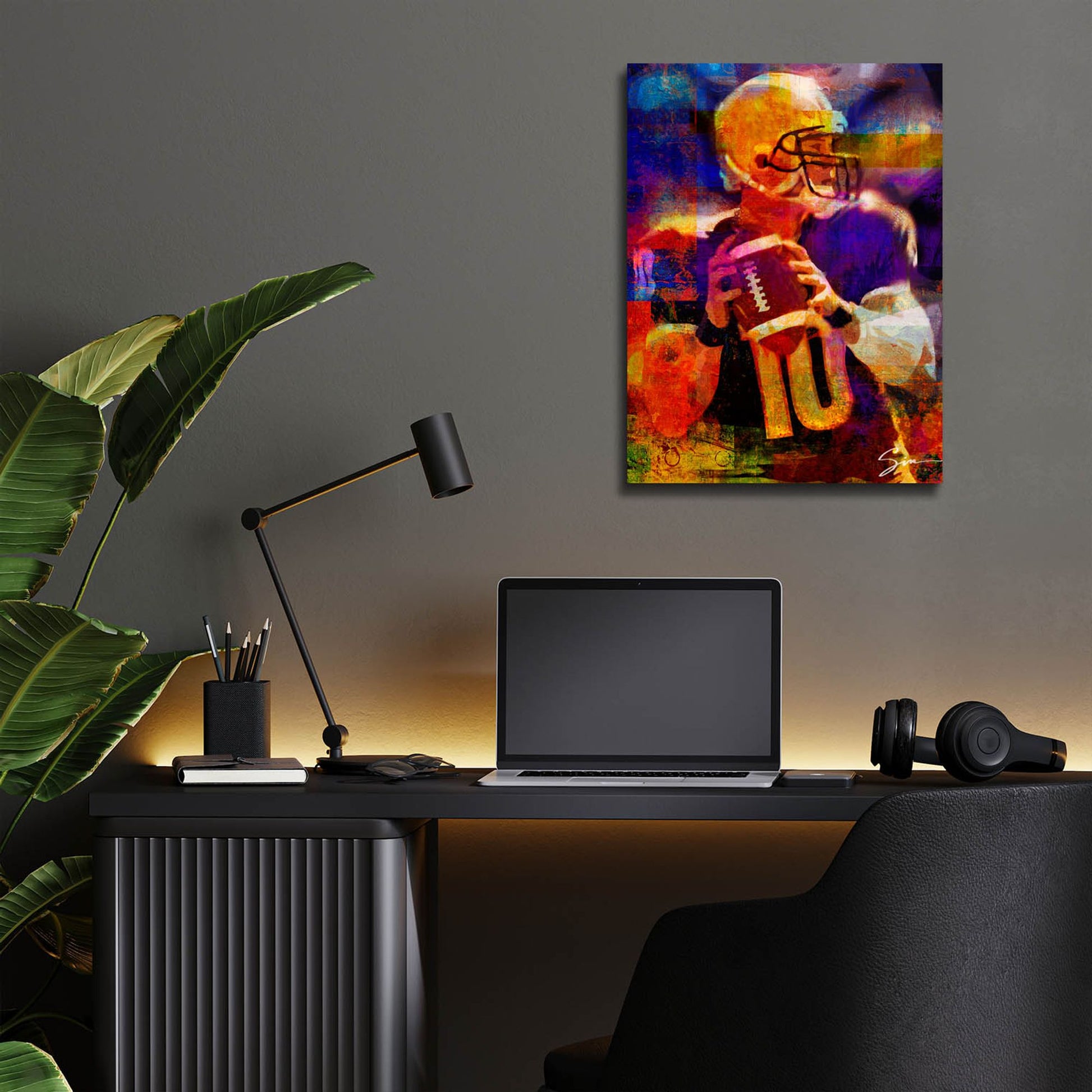 Epic Art 'Football 2' by Greg Simanson, Acrylic Glass Wall Art,12x16