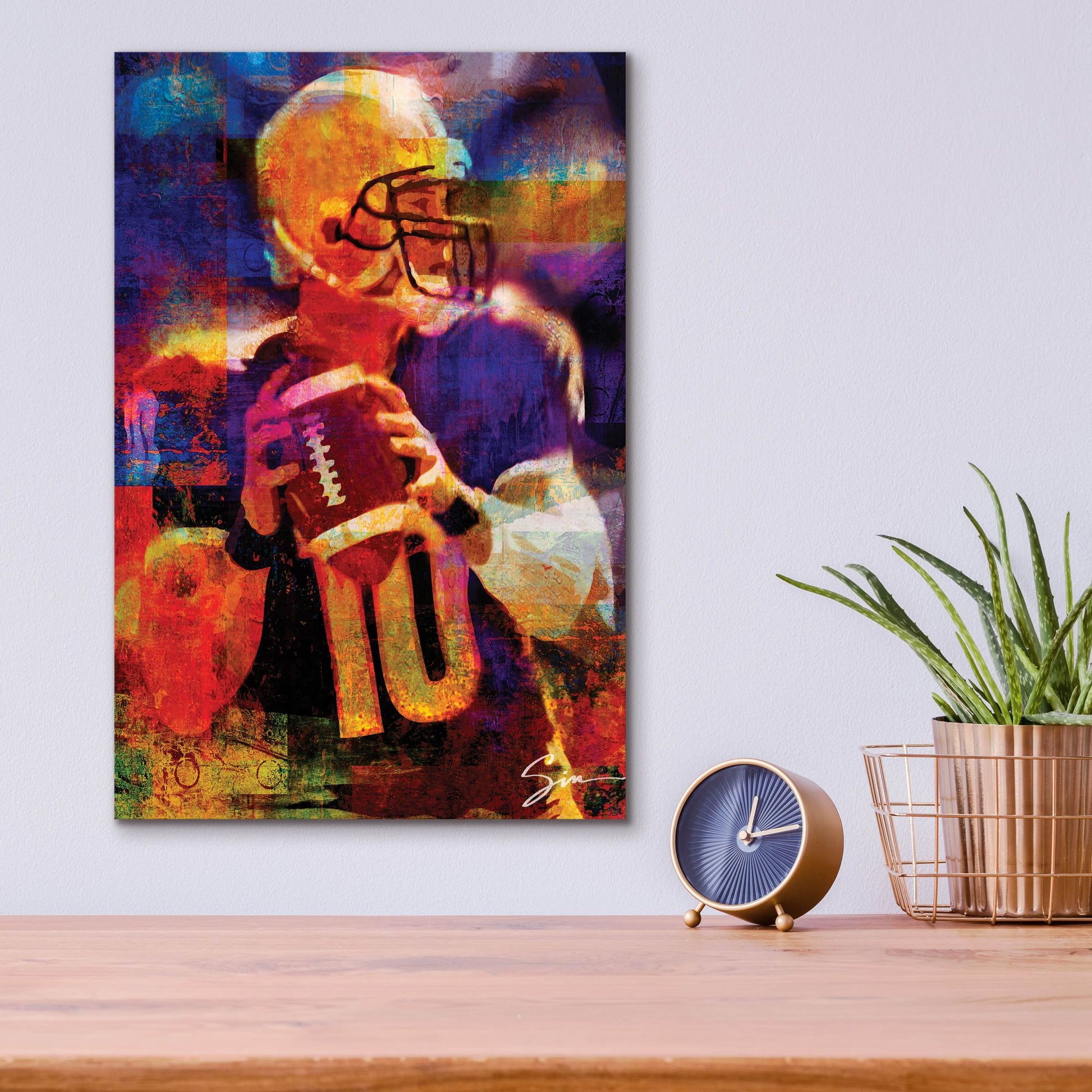 Epic Art 'Football 2' by Greg Simanson, Acrylic Glass Wall Art,12x16