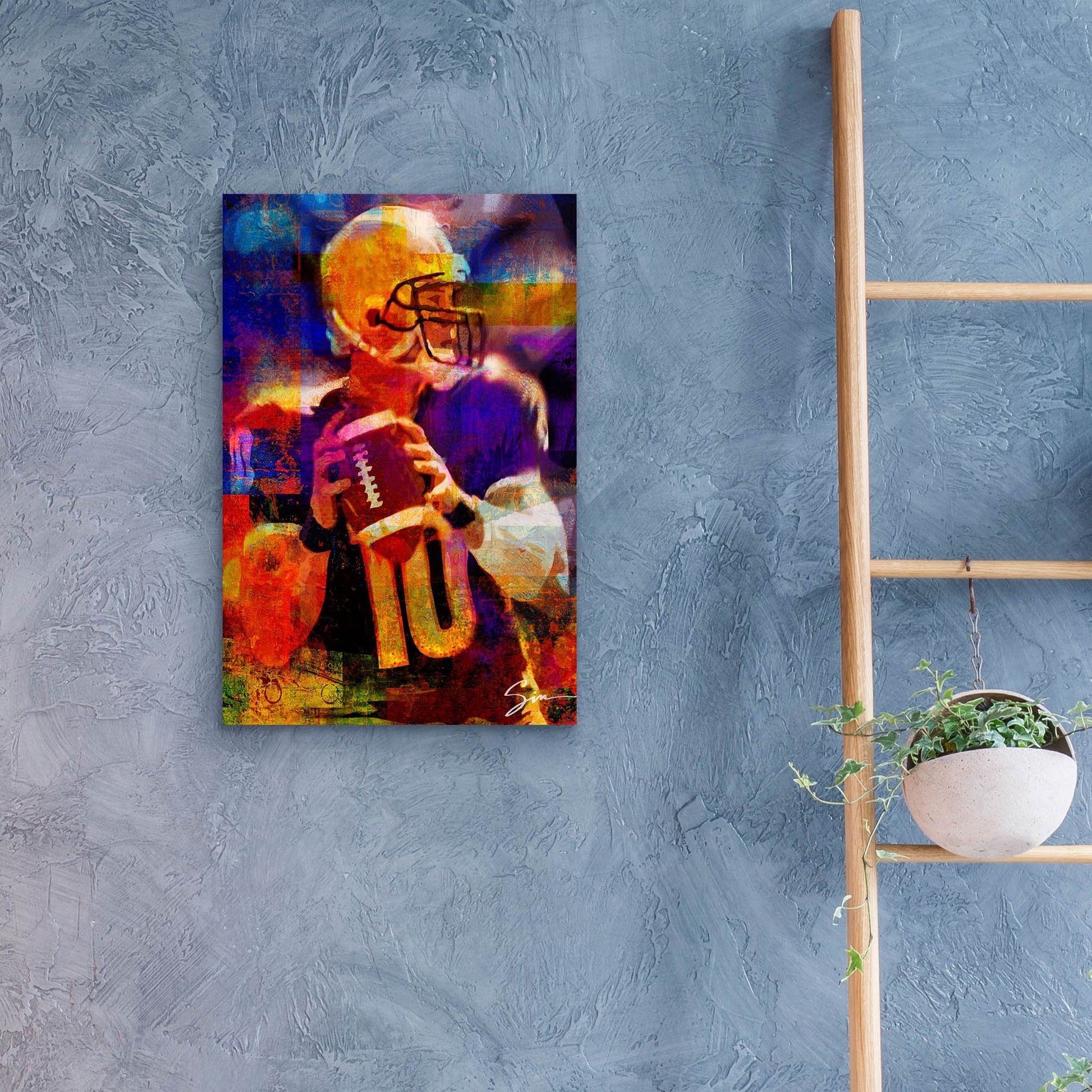 Epic Art 'Football 2' by Greg Simanson, Acrylic Glass Wall Art,16x24