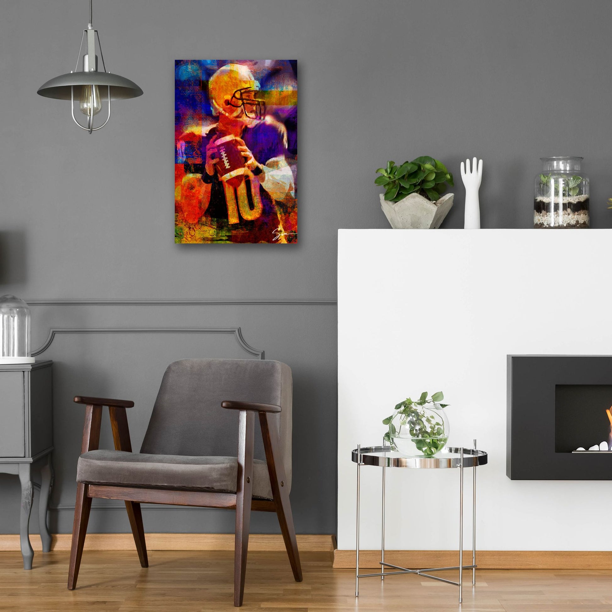 Epic Art 'Football 2' by Greg Simanson, Acrylic Glass Wall Art,16x24