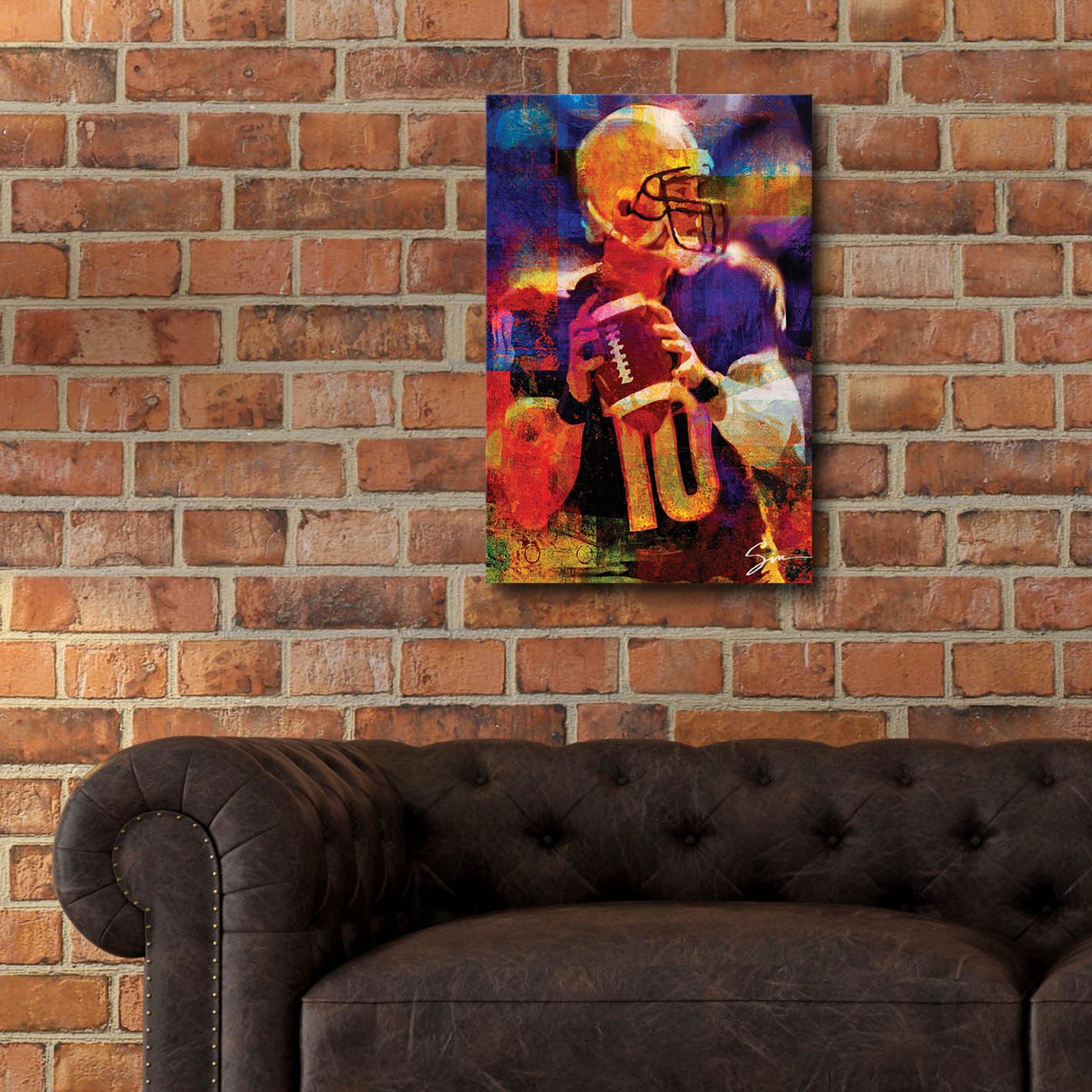 Epic Art 'Football 2' by Greg Simanson, Acrylic Glass Wall Art,16x24