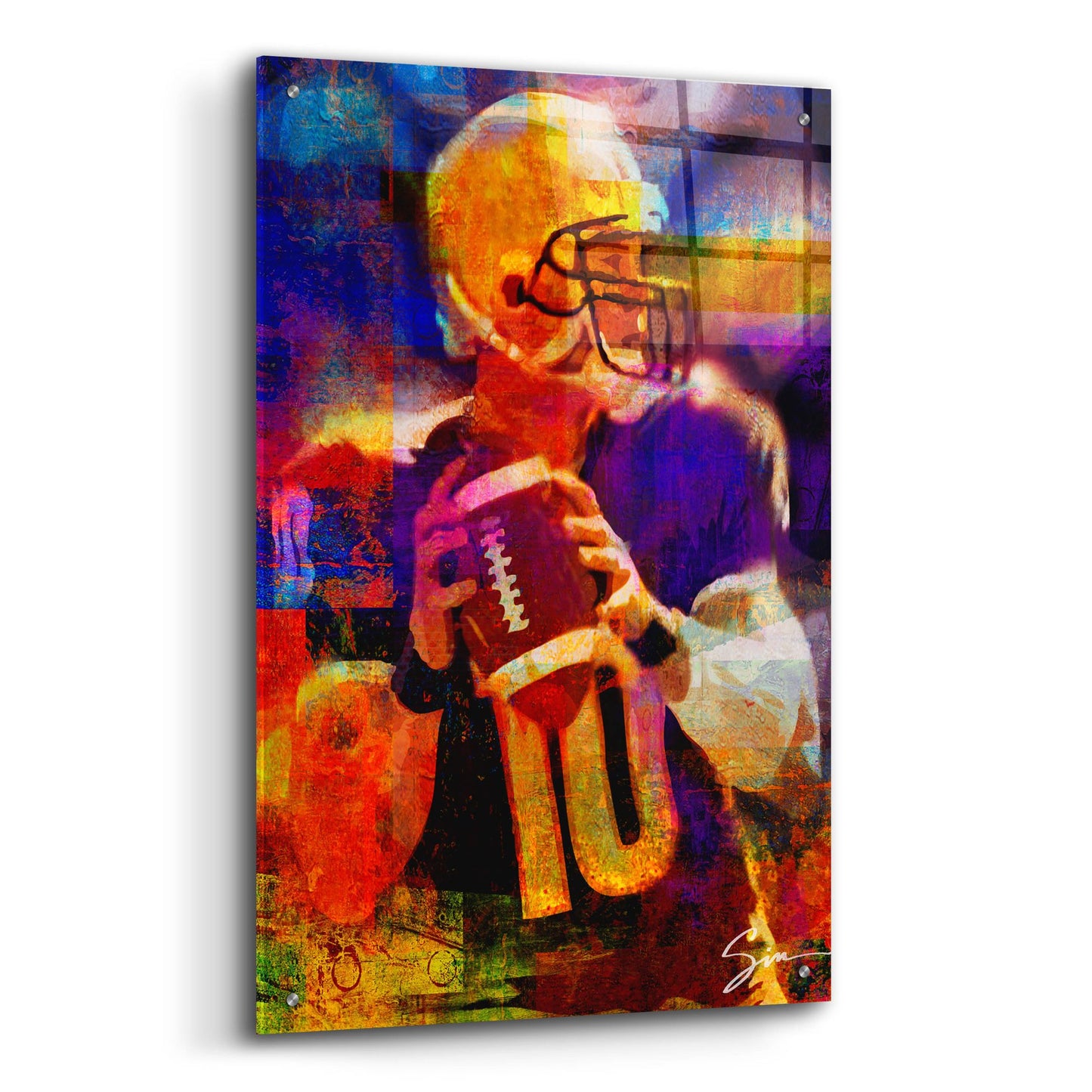 Epic Art 'Football 2' by Greg Simanson, Acrylic Glass Wall Art,24x36