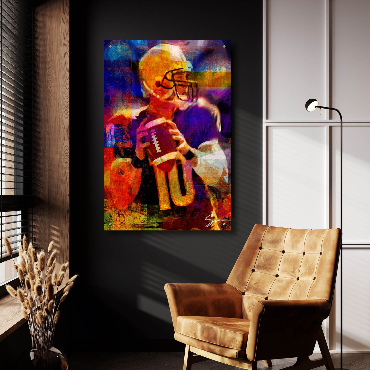 Epic Art 'Football 2' by Greg Simanson, Acrylic Glass Wall Art,24x36