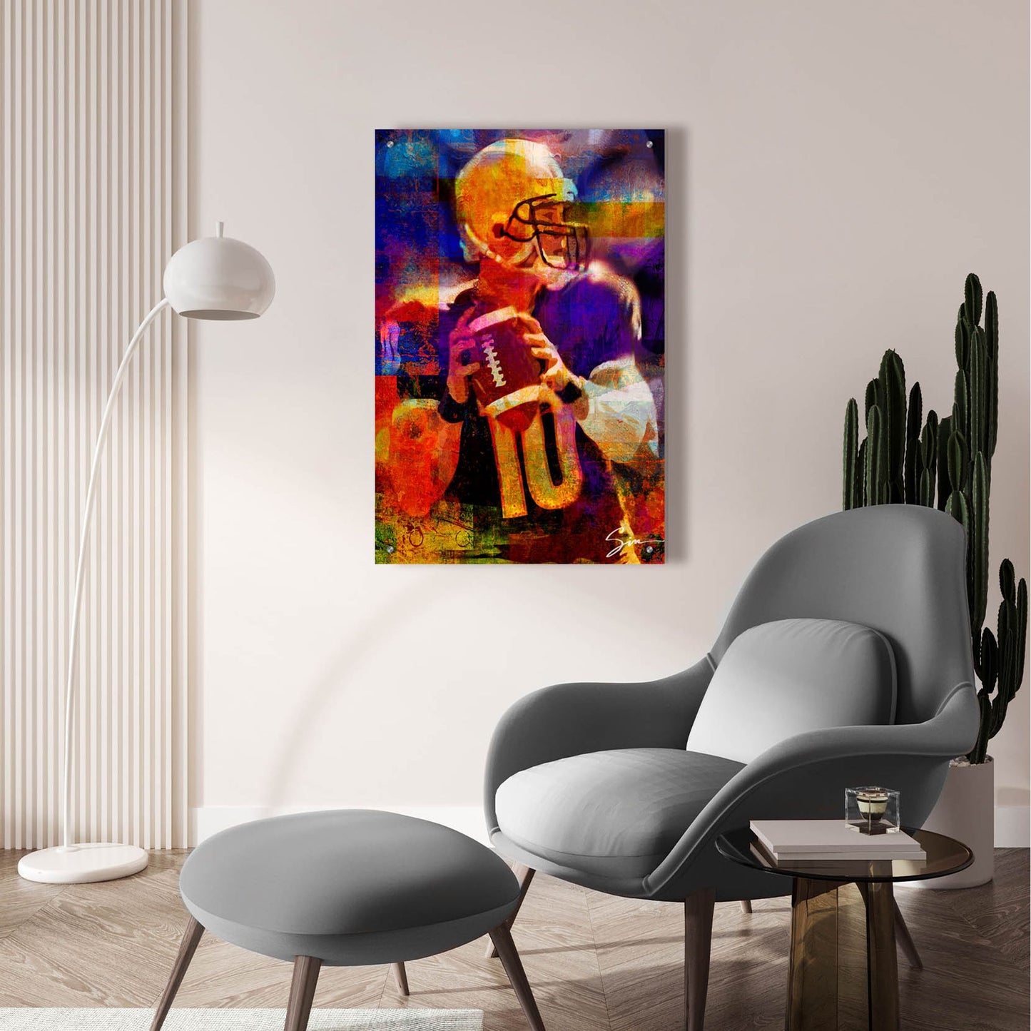 Epic Art 'Football 2' by Greg Simanson, Acrylic Glass Wall Art,24x36