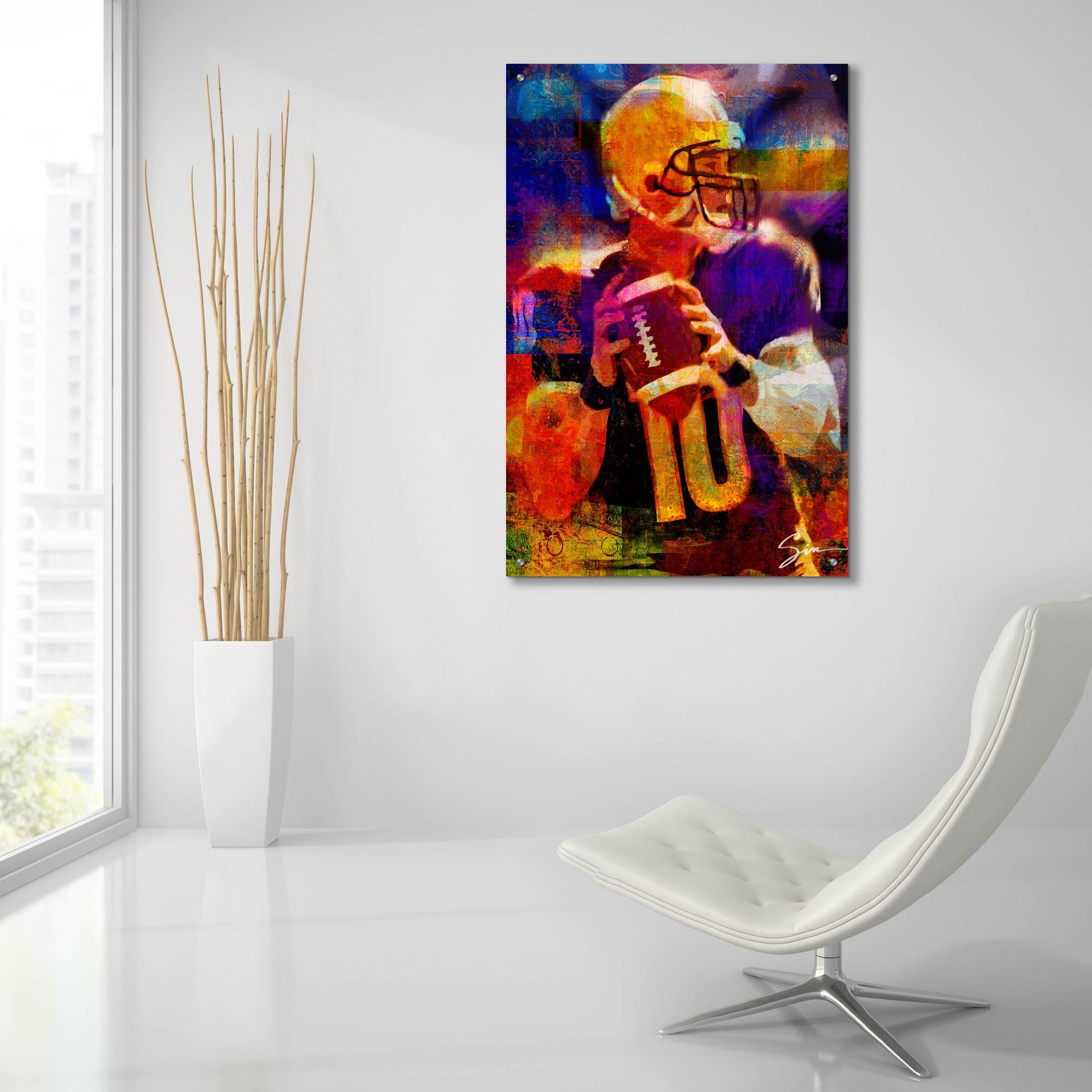 Epic Art 'Football 2' by Greg Simanson, Acrylic Glass Wall Art,24x36