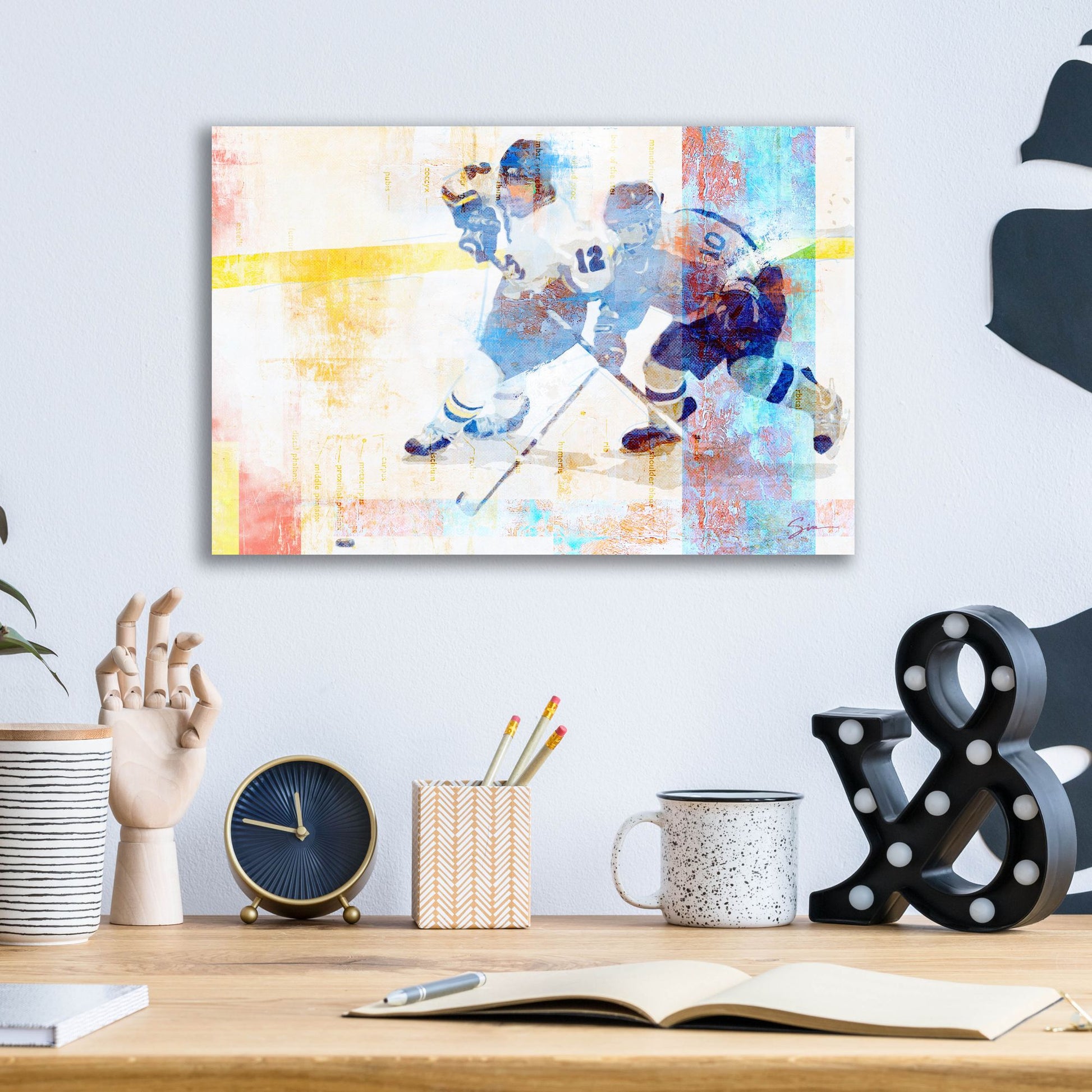 Epic Art 'Hockey' by Greg Simanson, Acrylic Glass Wall Art,16x12