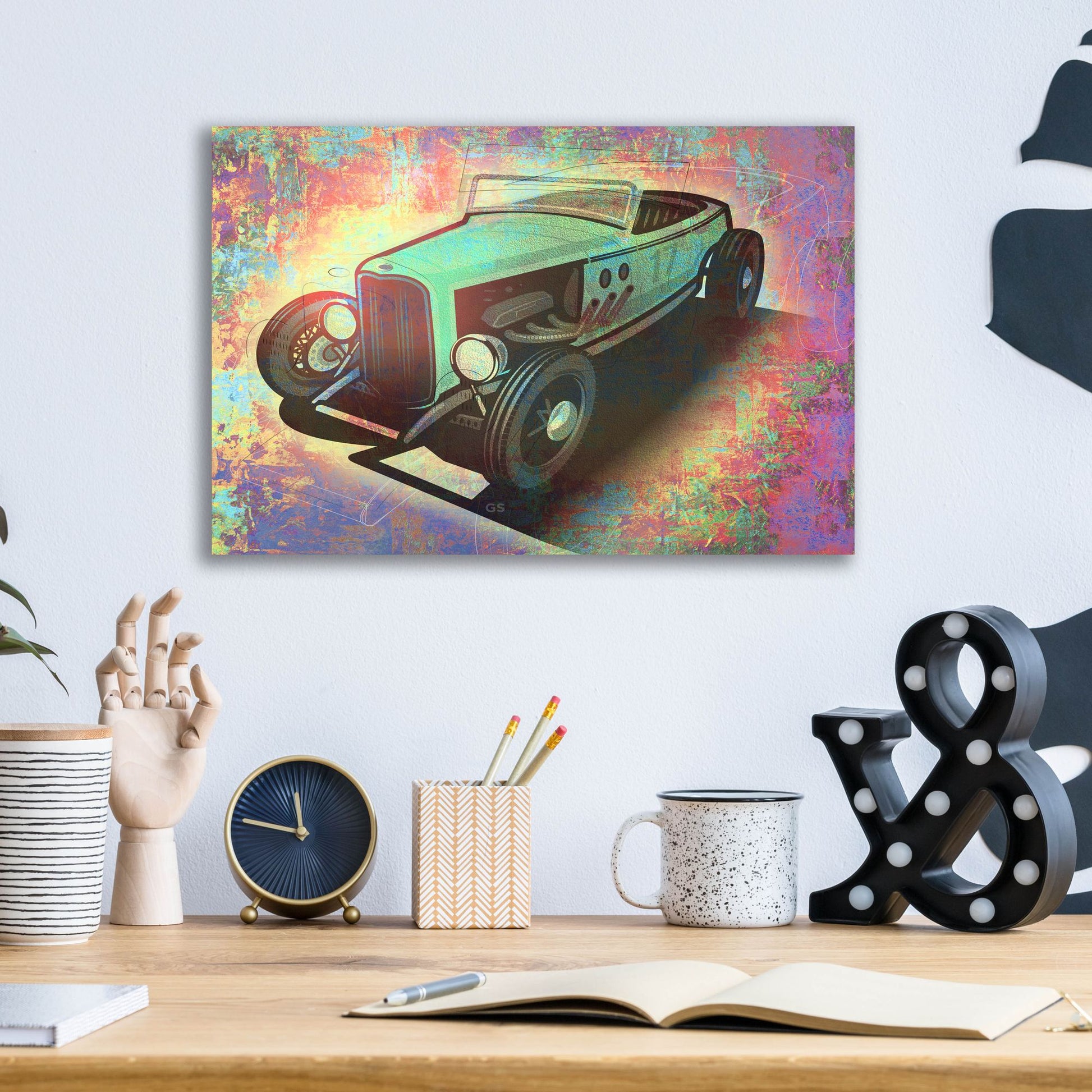 Epic Art 'Hotrod 17' by Greg Simanson, Acrylic Glass Wall Art,16x12