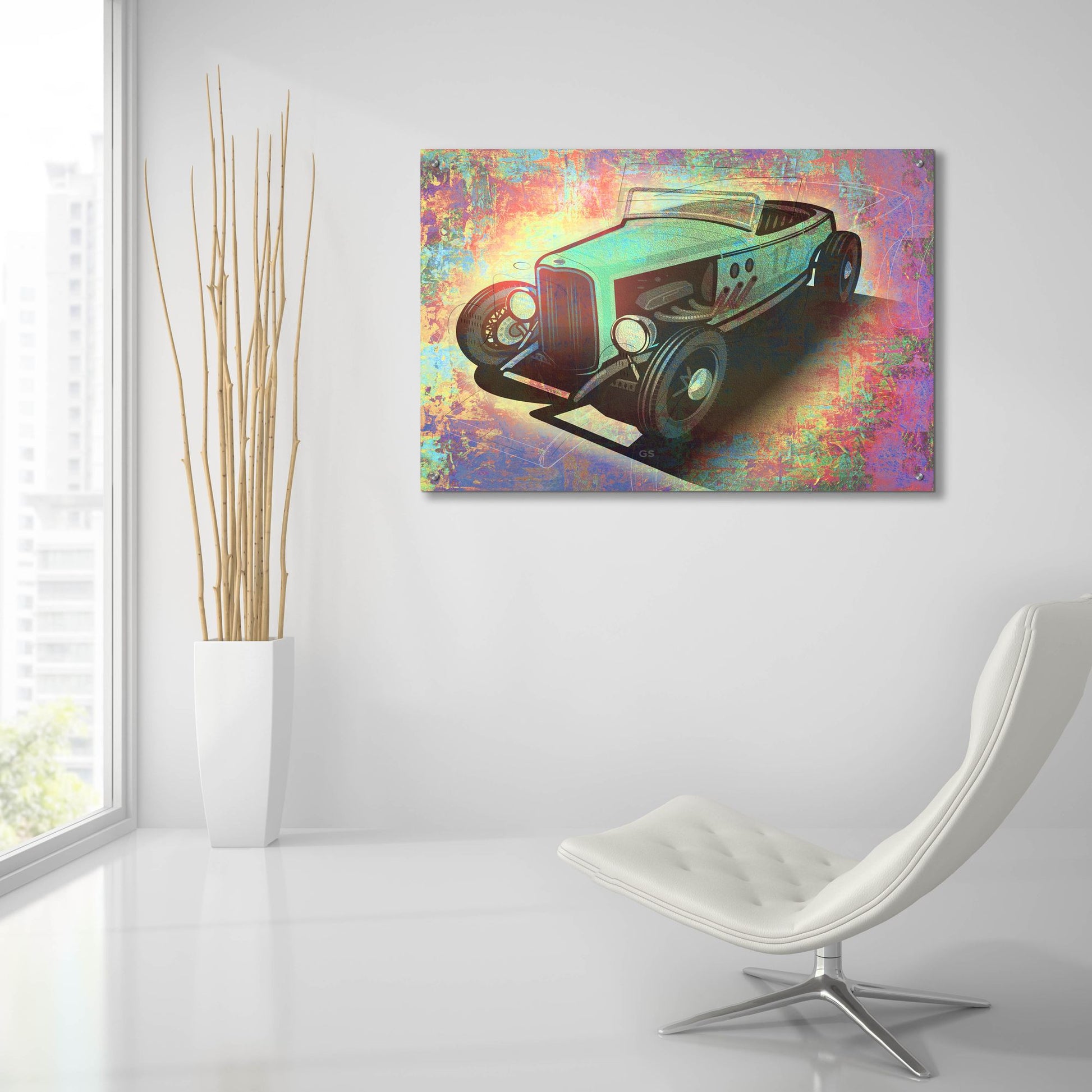 Epic Art 'Hotrod 17' by Greg Simanson, Acrylic Glass Wall Art,36x24