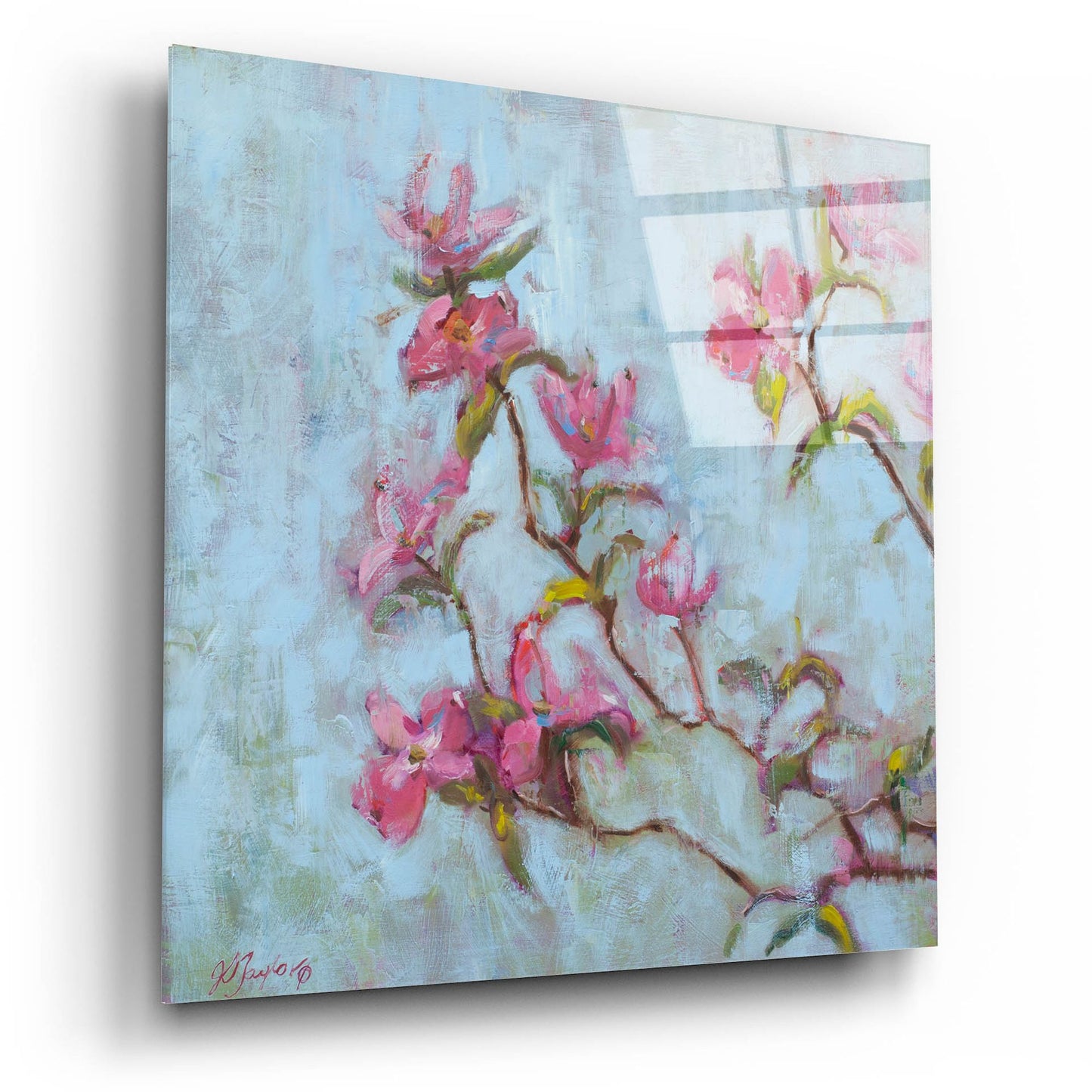 Epic Art 'Pink Dogwood' by Jennifer Stottle Taylor, Acrylic Glass Wall Art,12x12