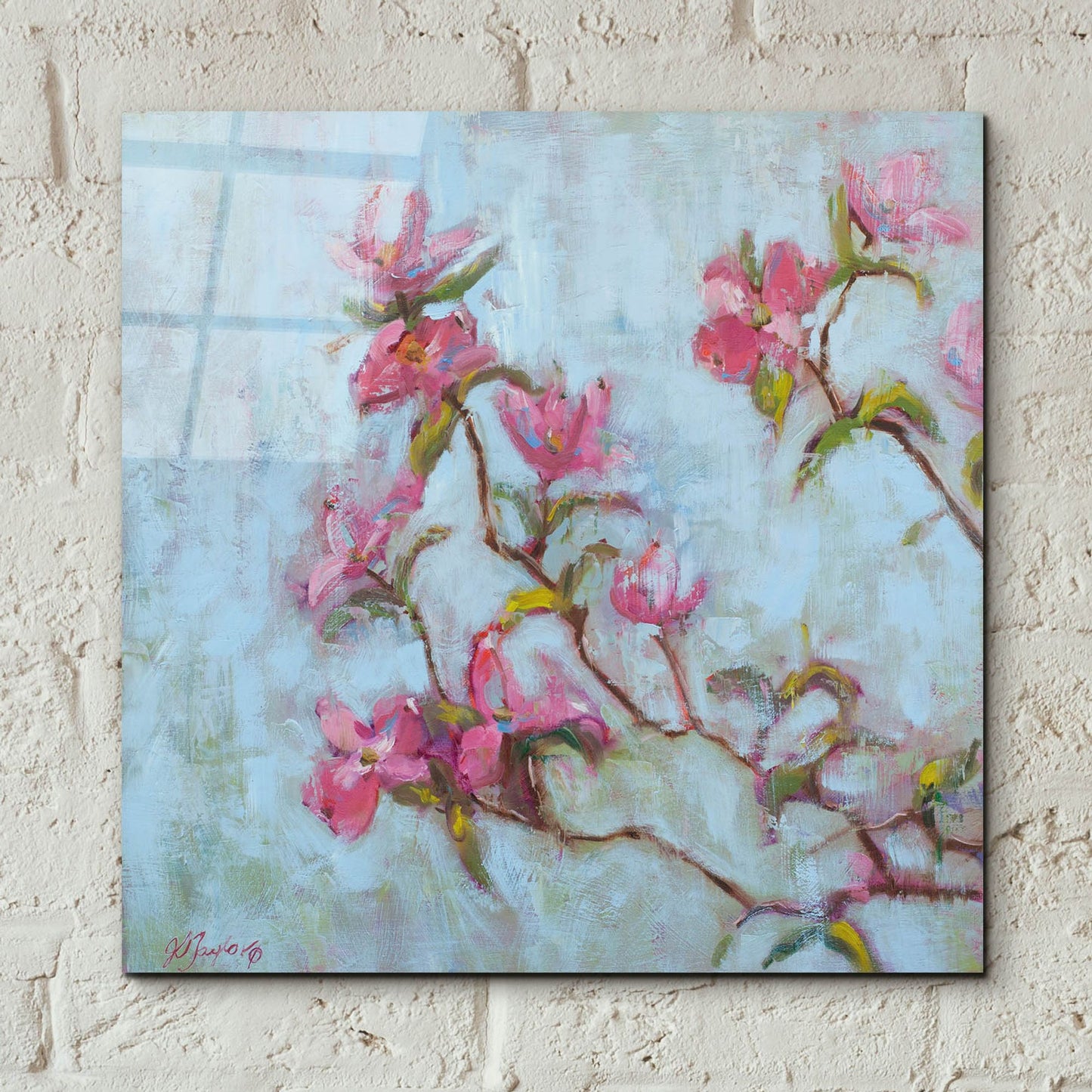 Epic Art 'Pink Dogwood' by Jennifer Stottle Taylor, Acrylic Glass Wall Art,12x12