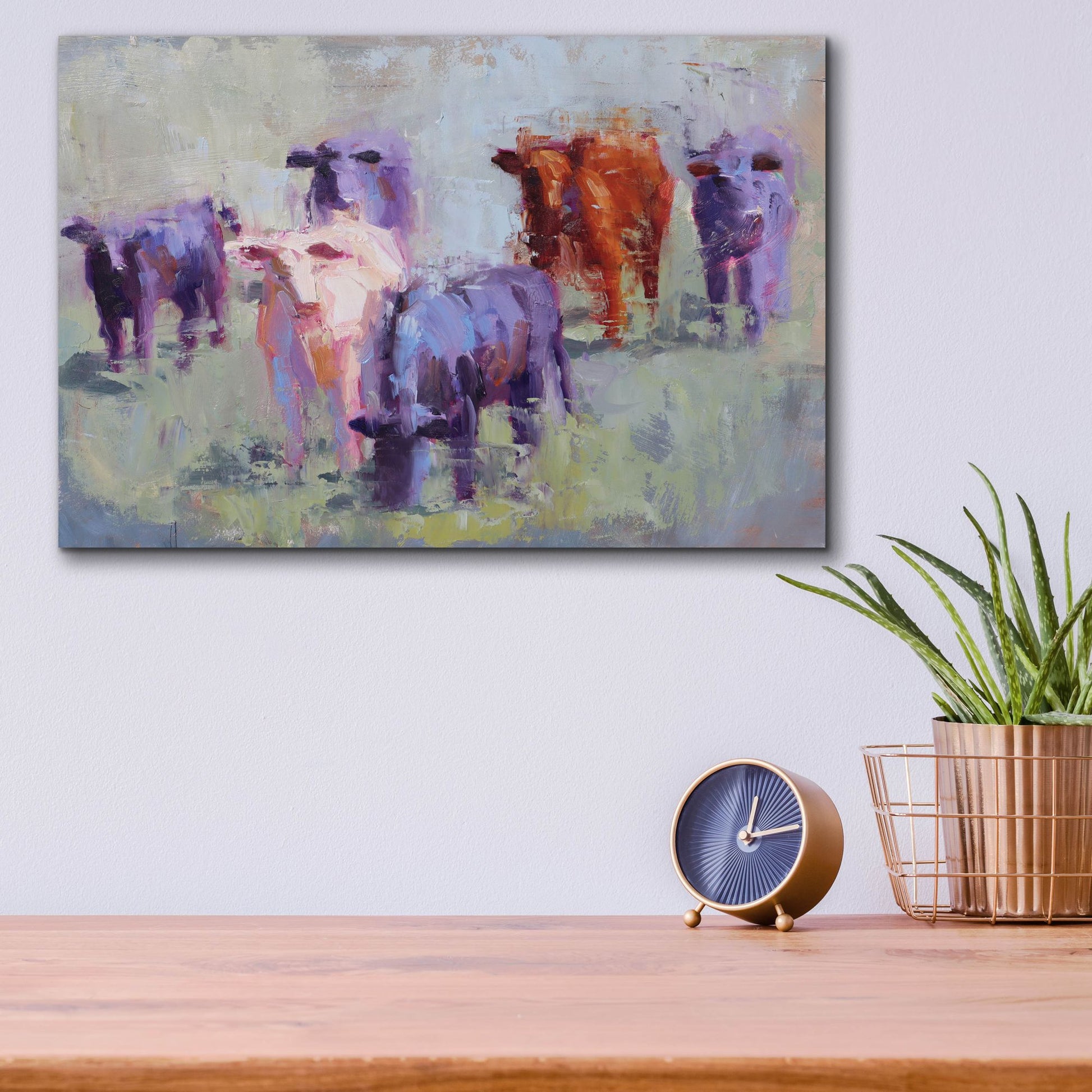 Epic Art 'Cow Study of Mixer' by Jennifer Stottle Taylor, Acrylic Glass Wall Art,16x12