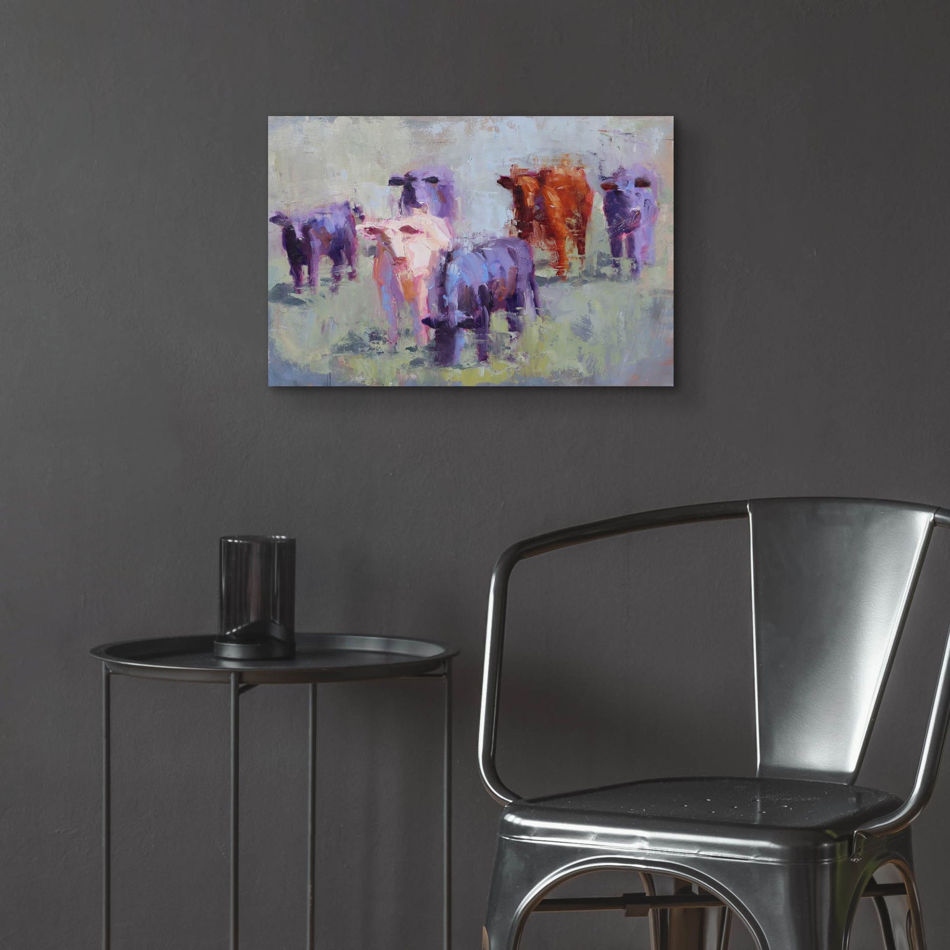 Epic Art 'Cow Study of Mixer' by Jennifer Stottle Taylor, Acrylic Glass Wall Art,24x16