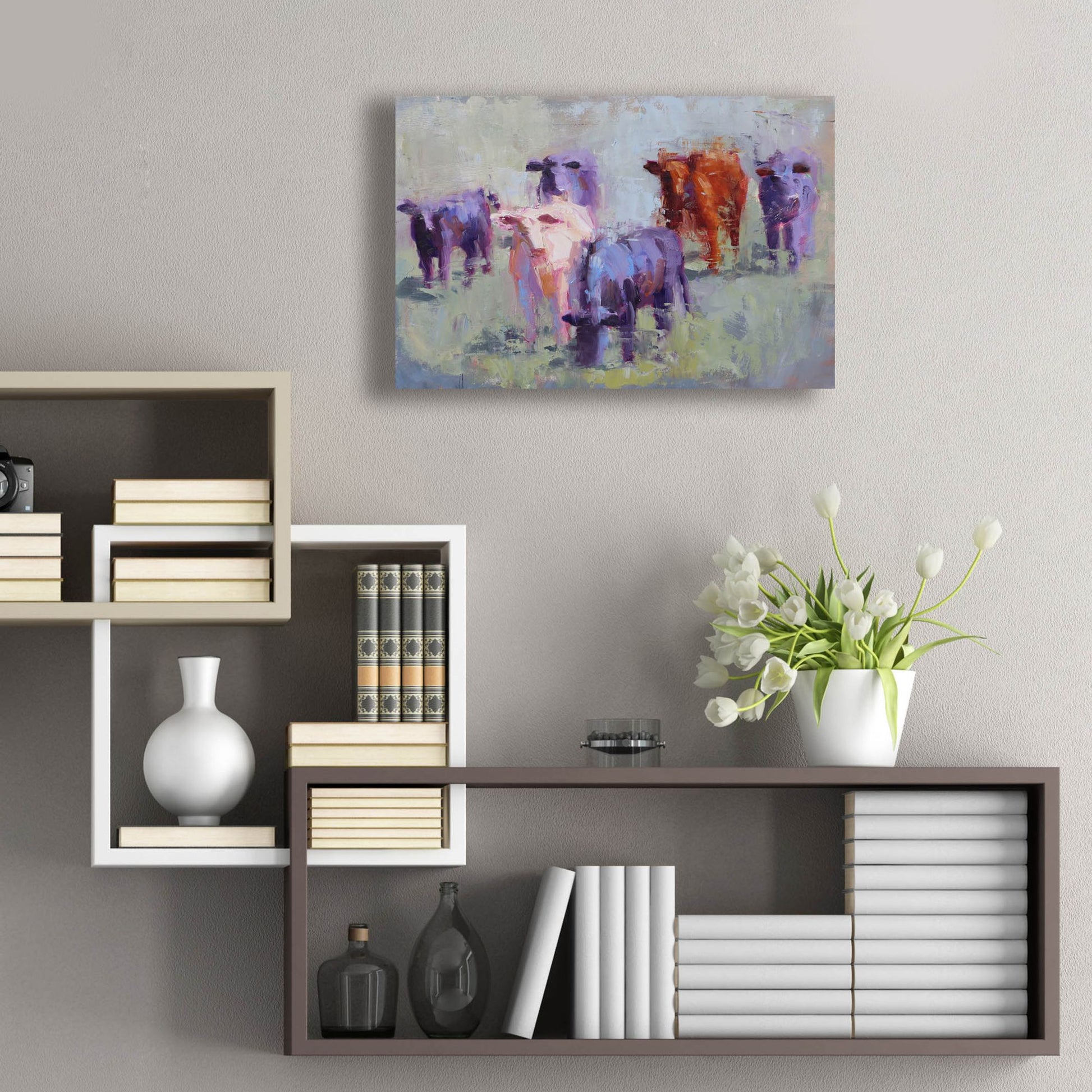 Epic Art 'Cow Study of Mixer' by Jennifer Stottle Taylor, Acrylic Glass Wall Art,24x16