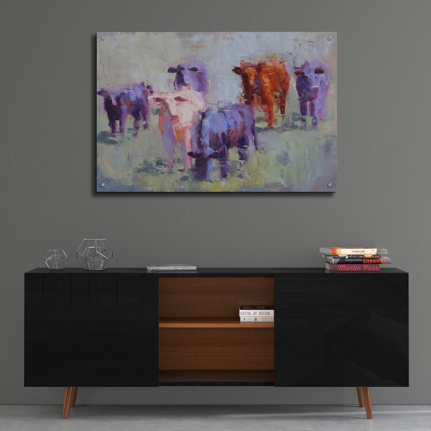 Epic Art 'Cow Study of Mixer' by Jennifer Stottle Taylor, Acrylic Glass Wall Art,36x24