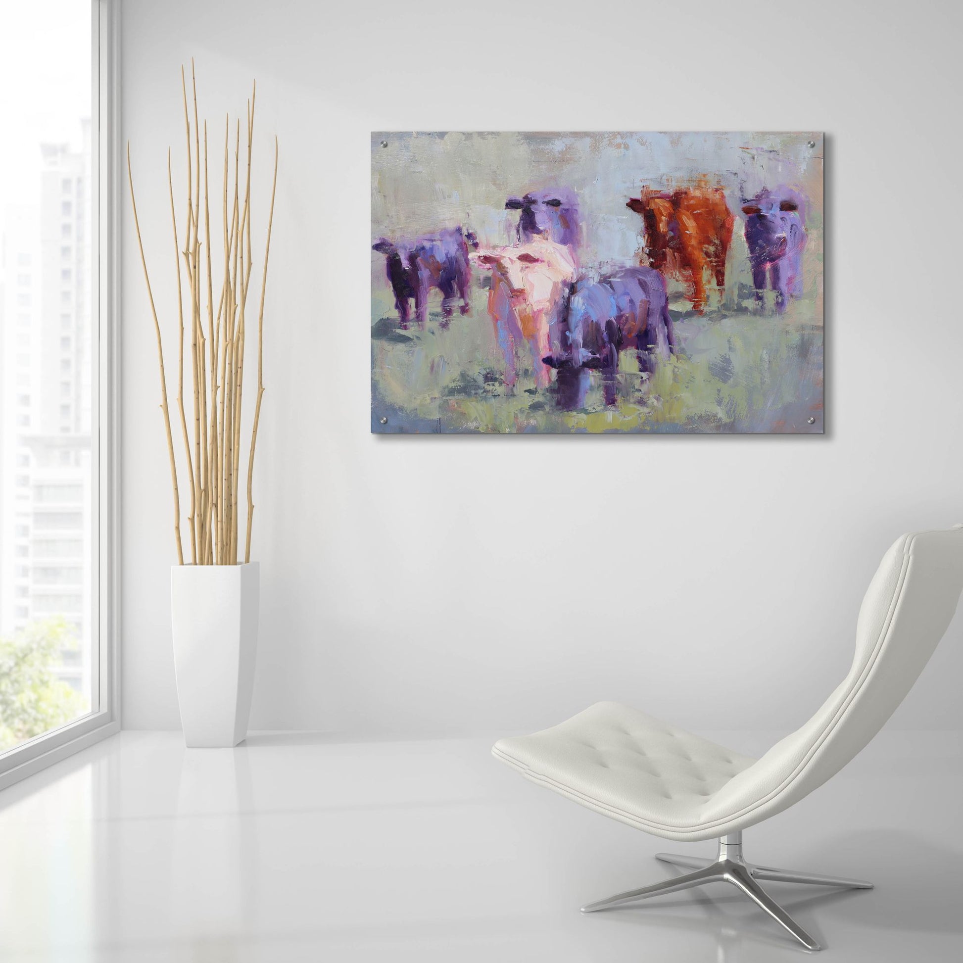 Epic Art 'Cow Study of Mixer' by Jennifer Stottle Taylor, Acrylic Glass Wall Art,36x24