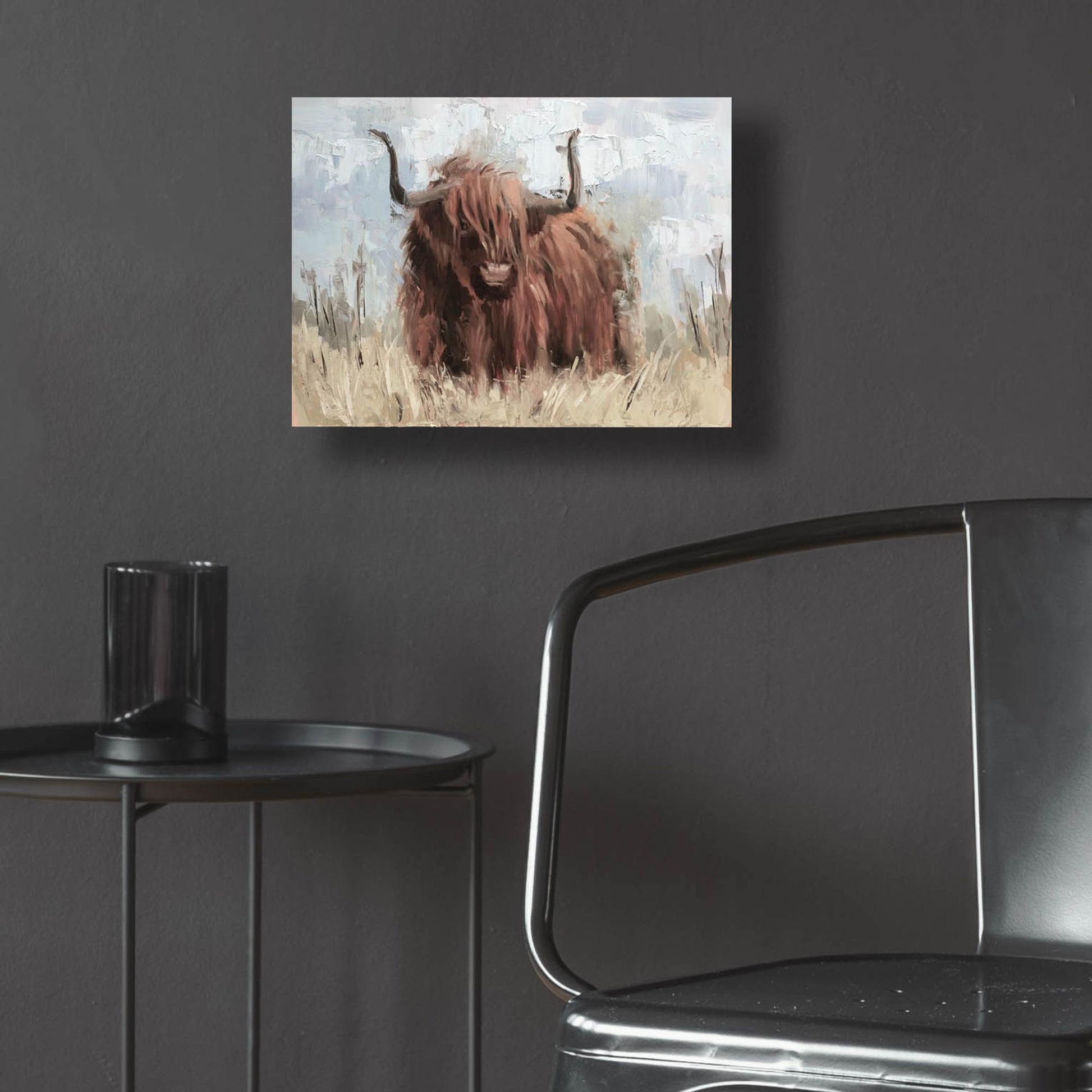 Epic Art 'Scottish Highland Bull B' by Jennifer Stottle Taylor, Acrylic Glass Wall Art,16x12