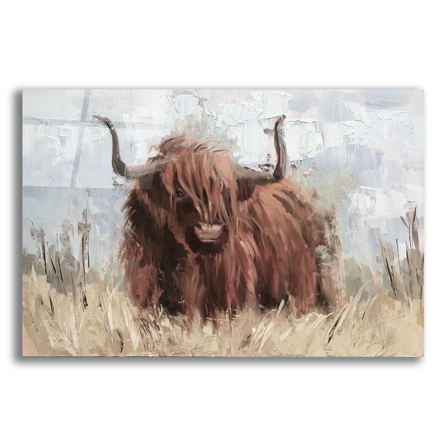 Epic Art 'Scottish Highland Bull B' by Jennifer Stottle Taylor, Acrylic Glass Wall Art,24x16