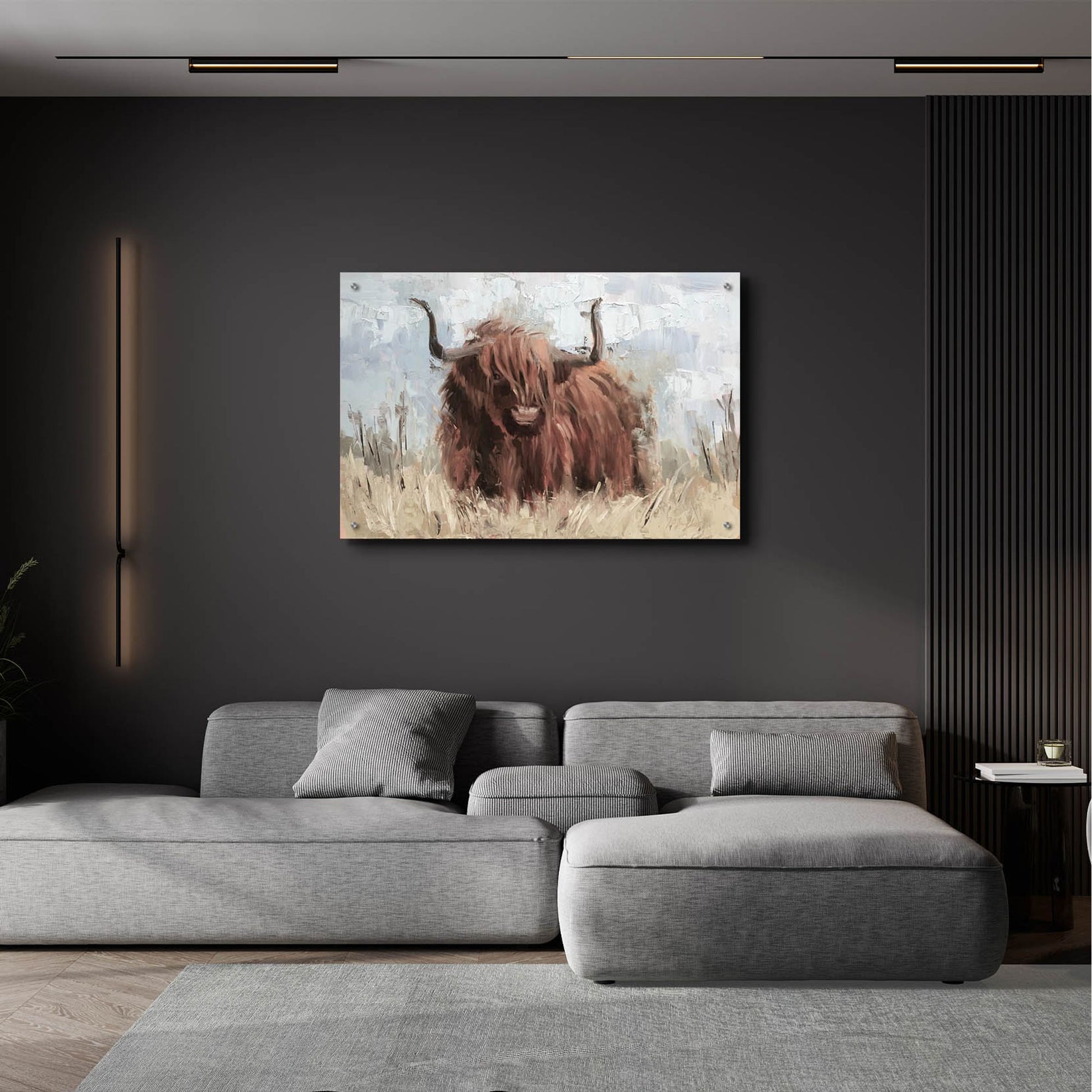 Epic Art 'Scottish Highland Bull B' by Jennifer Stottle Taylor, Acrylic Glass Wall Art,36x24