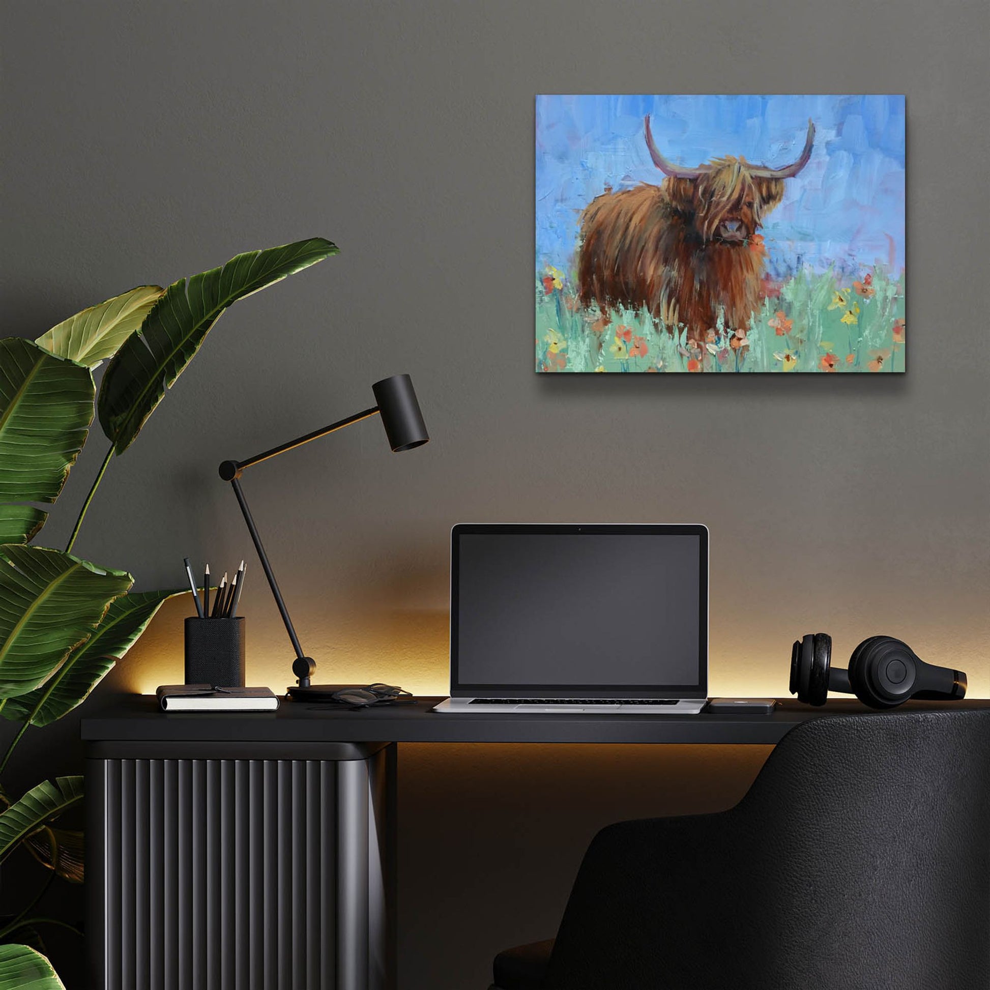 Epic Art 'Scottish Highland Cow' by Jennifer Stottle Taylor, Acrylic Glass Wall Art,16x12