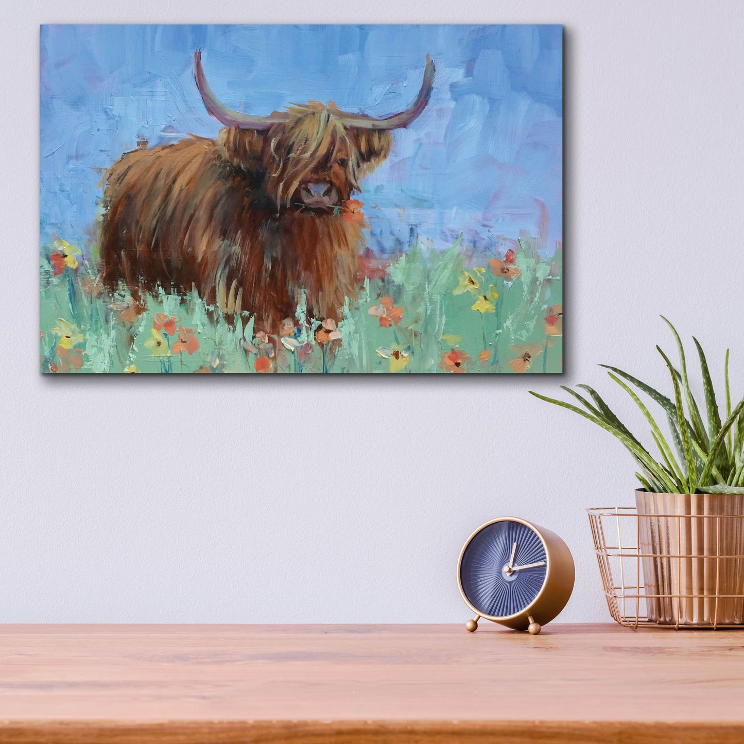 Epic Art 'Scottish Highland Cow' by Jennifer Stottle Taylor, Acrylic Glass Wall Art,16x12