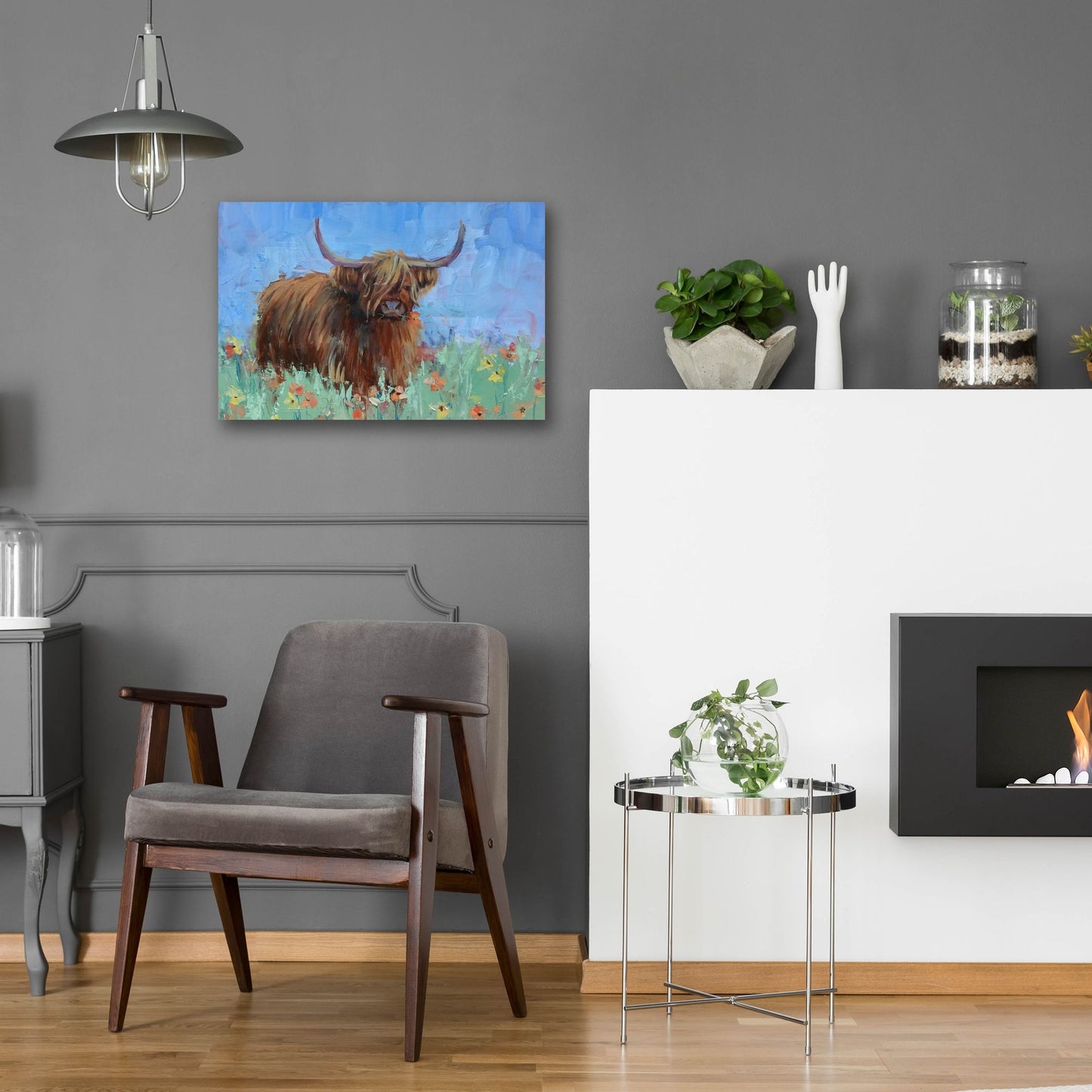 Epic Art 'Scottish Highland Cow' by Jennifer Stottle Taylor, Acrylic Glass Wall Art,24x16