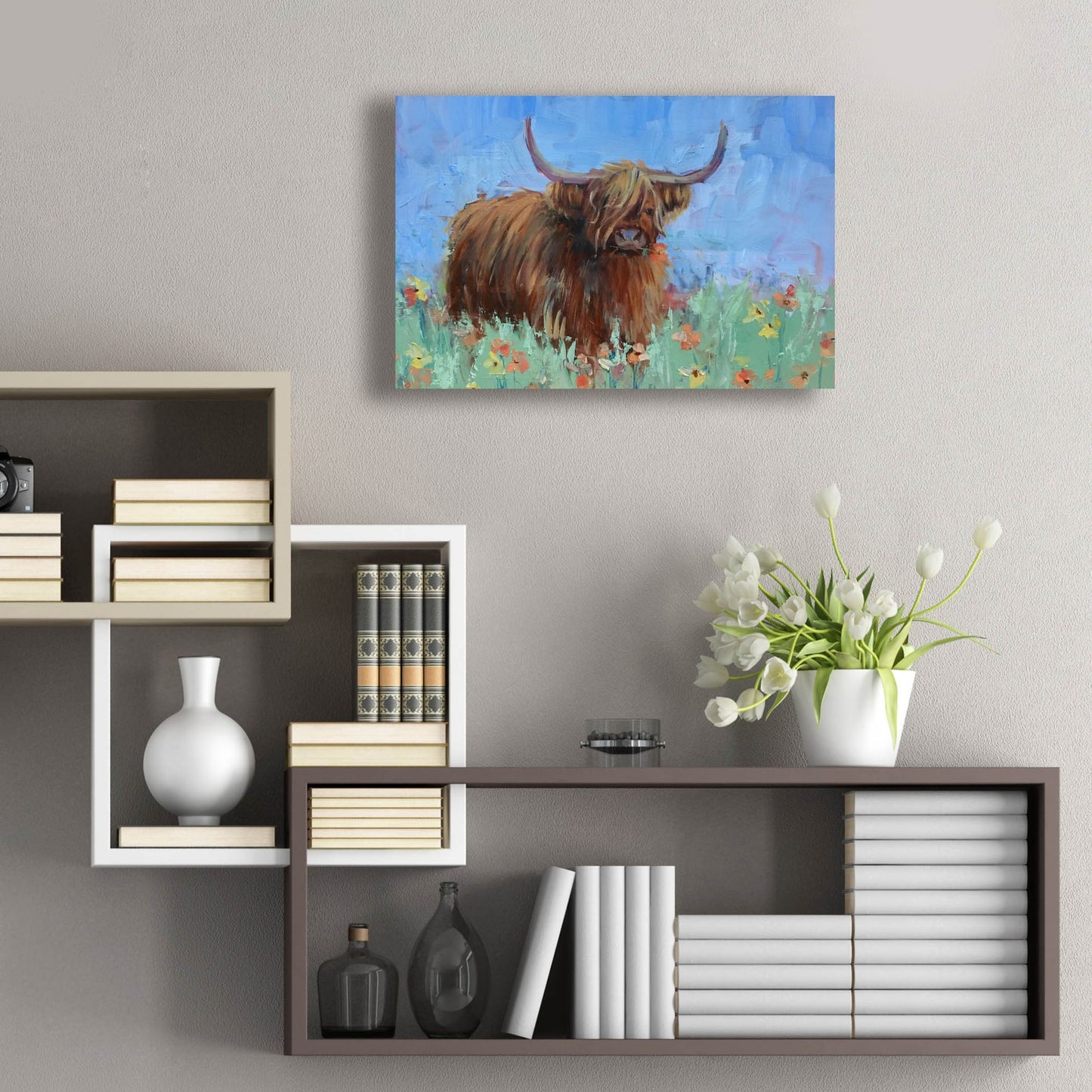 Epic Art 'Scottish Highland Cow' by Jennifer Stottle Taylor, Acrylic Glass Wall Art,24x16