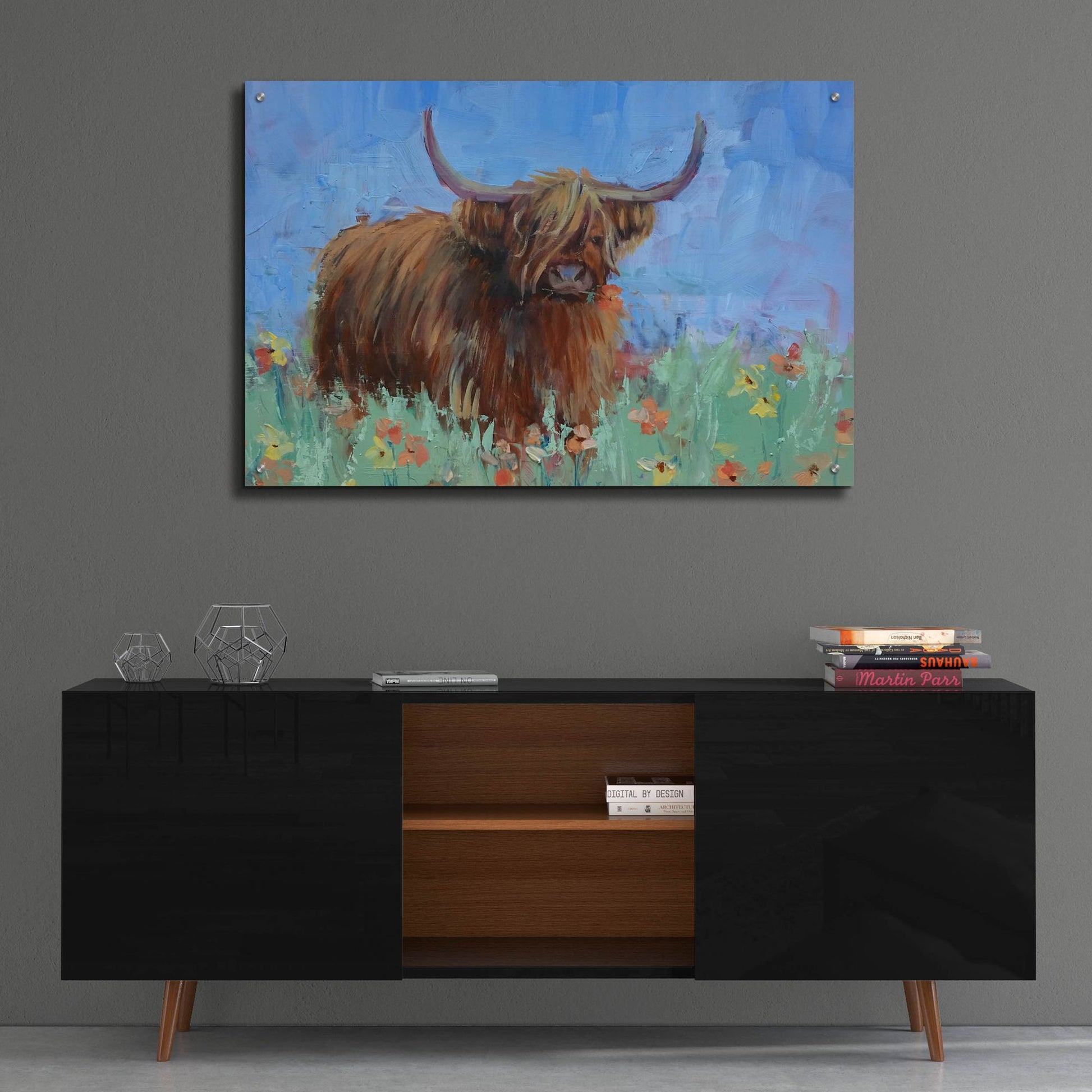 Epic Art 'Scottish Highland Cow' by Jennifer Stottle Taylor, Acrylic Glass Wall Art,36x24