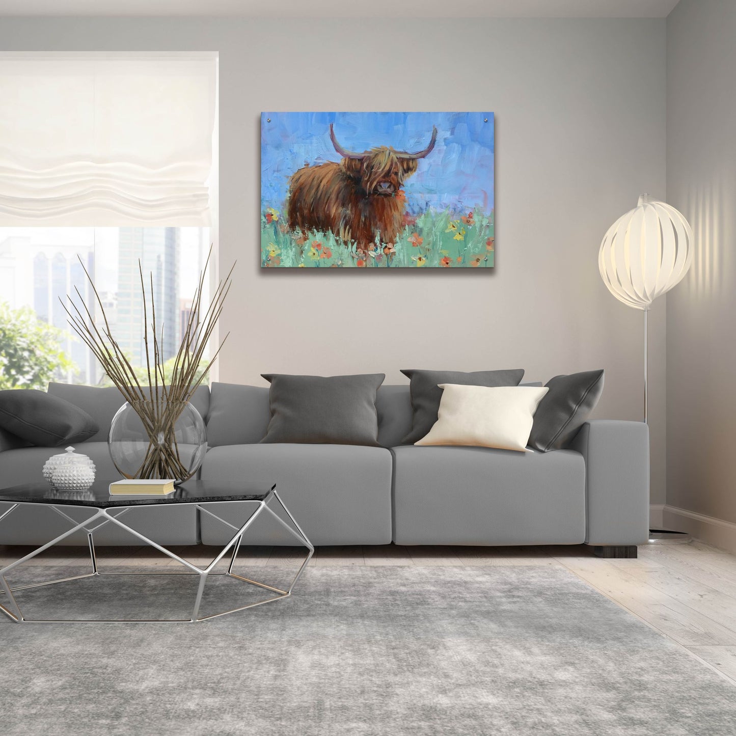 Epic Art 'Scottish Highland Cow' by Jennifer Stottle Taylor, Acrylic Glass Wall Art,36x24