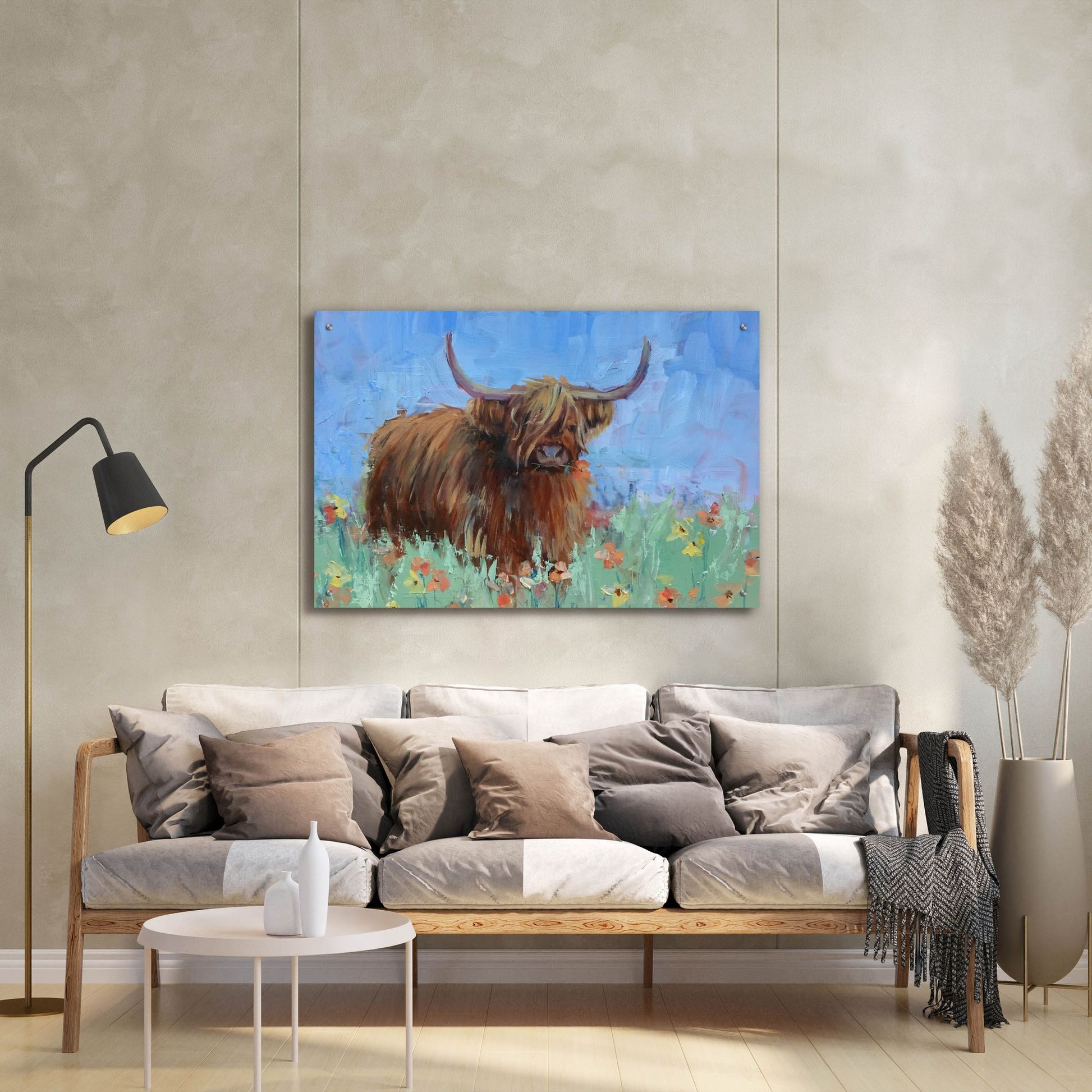 Epic Art 'Scottish Highland Cow' by Jennifer Stottle Taylor, Acrylic Glass Wall Art,36x24