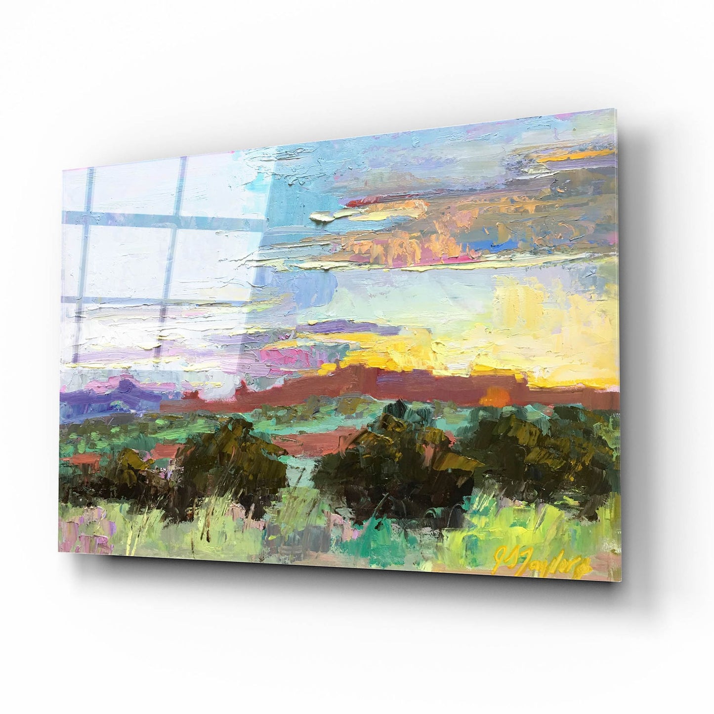 Epic Art 'Desert Sunset' by Jennifer Stottle Taylor, Acrylic Glass Wall Art,16x12