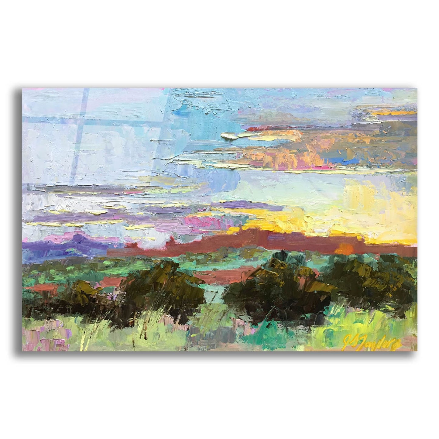 Epic Art 'Desert Sunset' by Jennifer Stottle Taylor, Acrylic Glass Wall Art,24x16