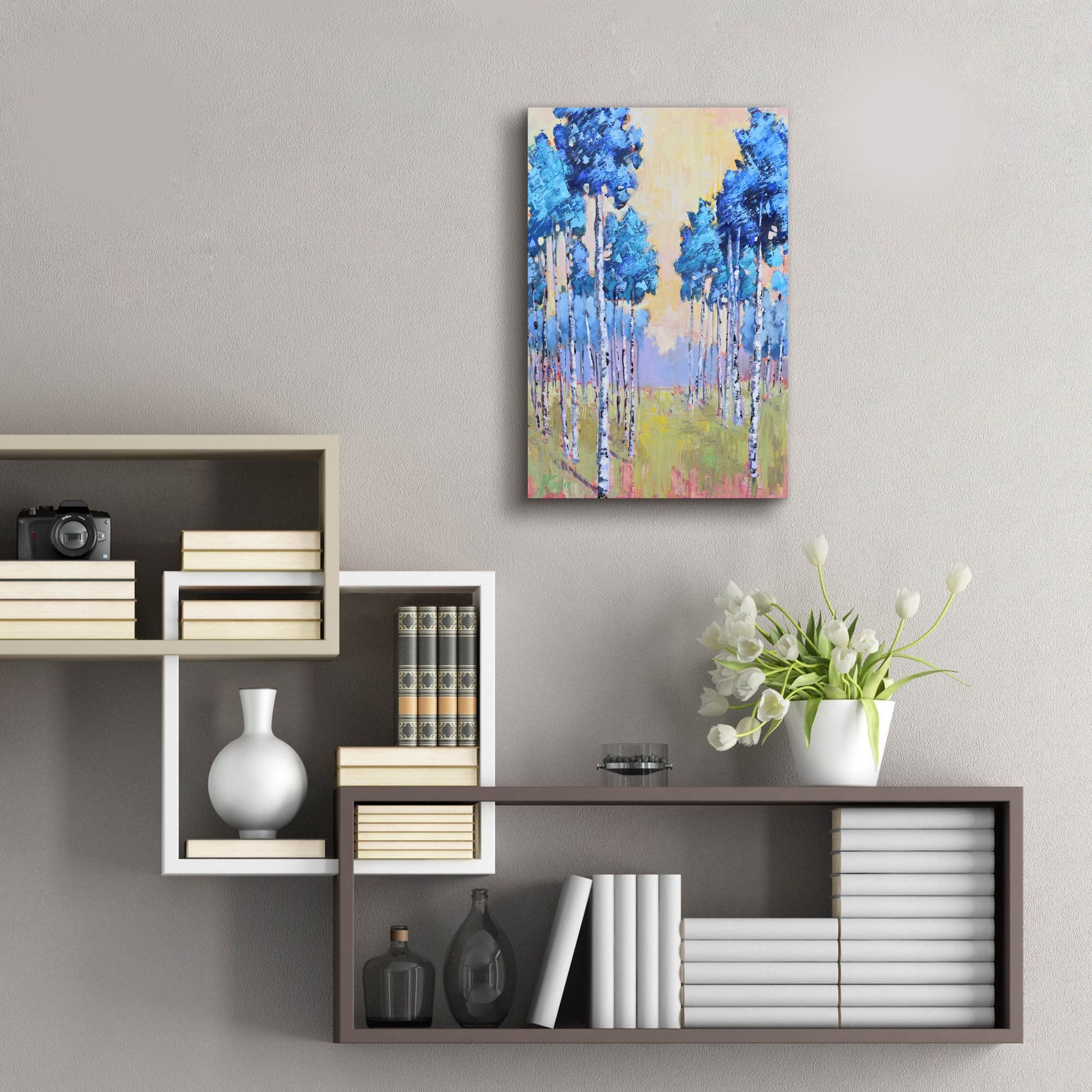 Epic Art 'Jolly Aspens' by Jennifer Stottle Taylor, Acrylic Glass Wall Art,16x24