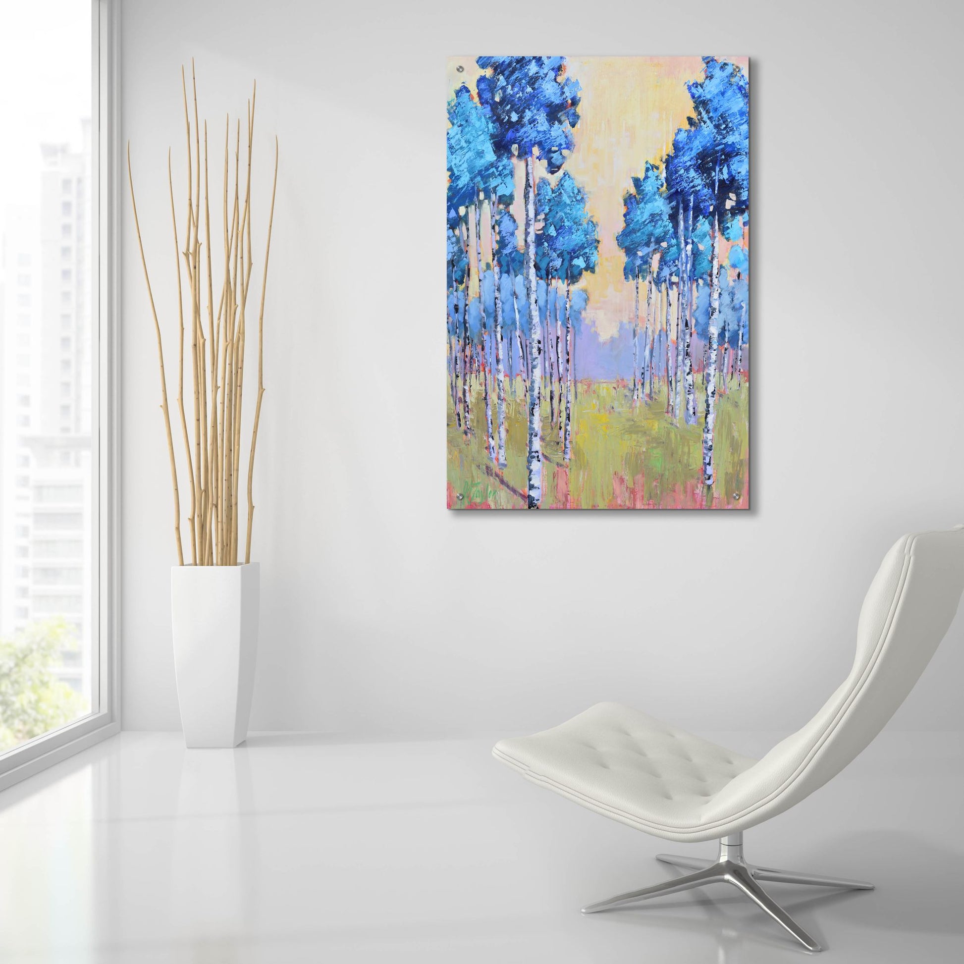 Epic Art 'Jolly Aspens' by Jennifer Stottle Taylor, Acrylic Glass Wall Art,24x36