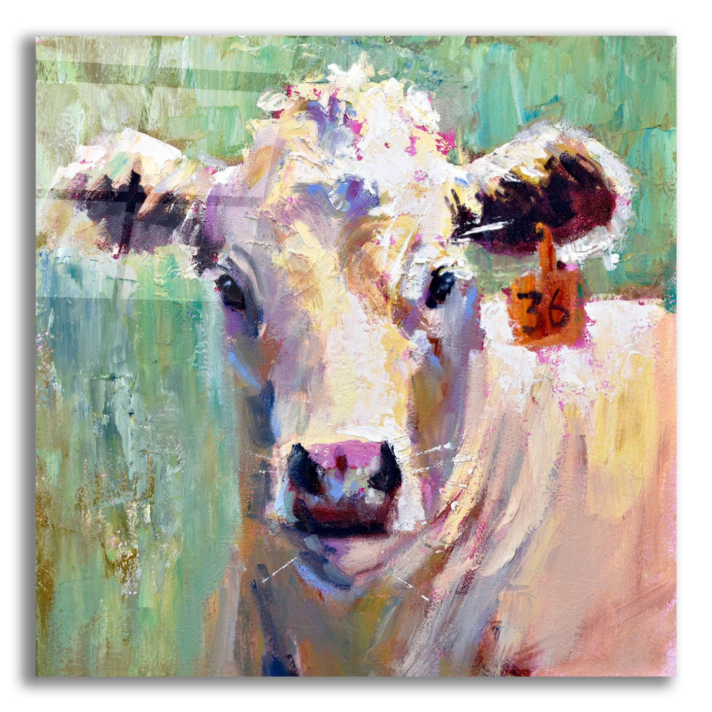 Epic Art '36 Cow' by Jennifer Stottle Taylor, Acrylic Glass Wall Art