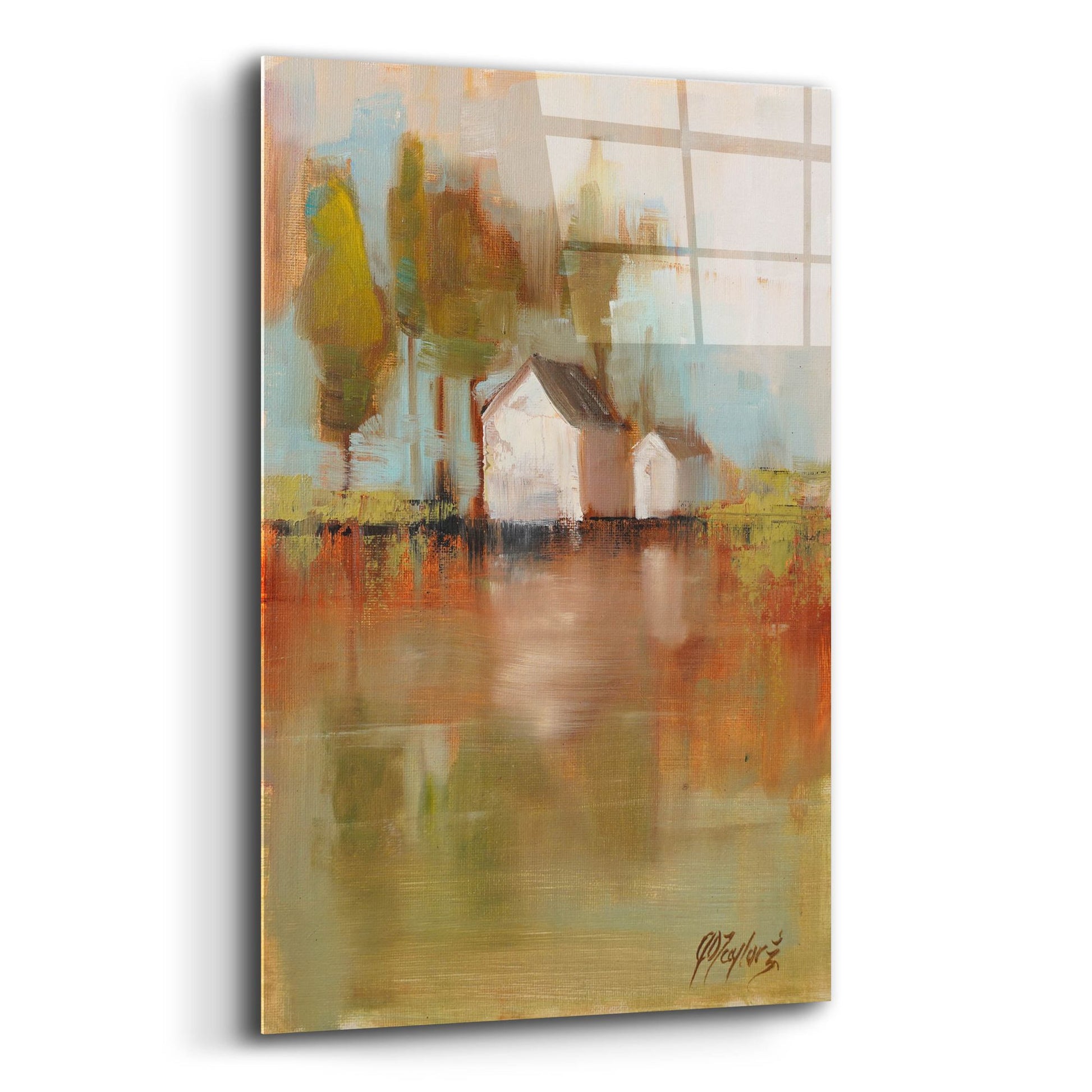 Epic Art 'Misty Boat House 1' by Jennifer Stottle Taylor, Acrylic Glass Wall Art,12x16