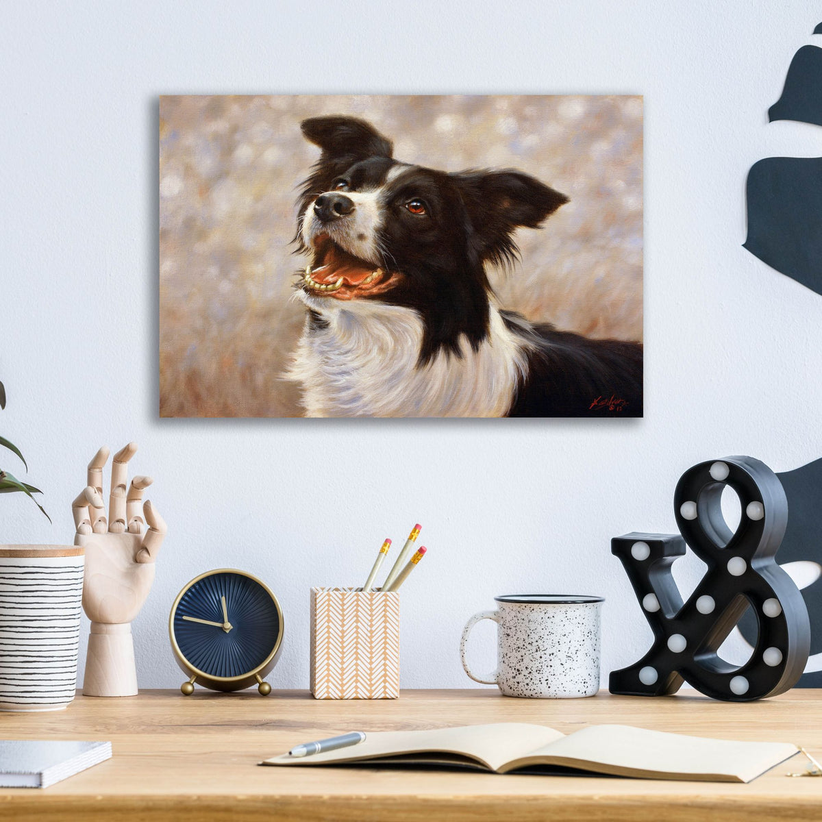 Epic Art 'Border Collie I love you dad' by John Silver, Acrylic Glass Wall Art,16x12