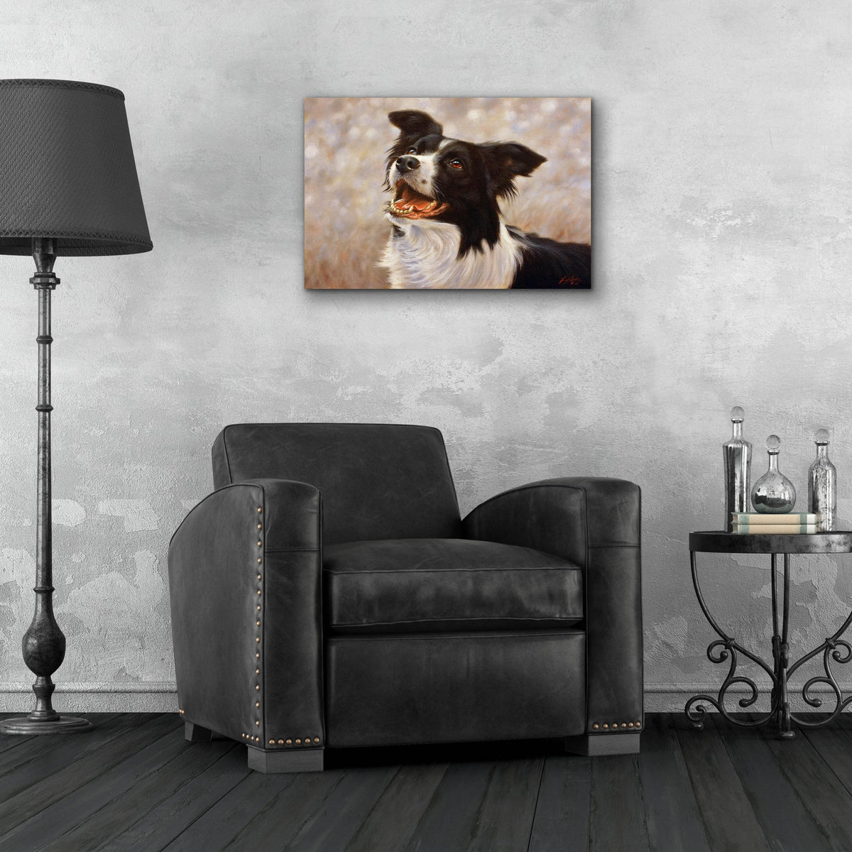 Epic Art 'Border Collie I love you dad' by John Silver, Acrylic Glass Wall Art,24x16